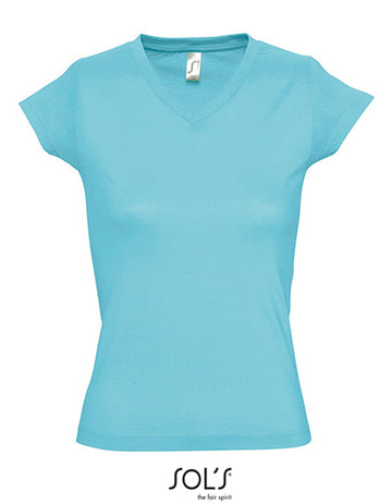 Women´s V-Neck-T-Shirt Moon