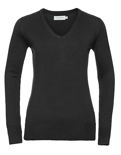 Ladies V-Neck Knitted Pullover