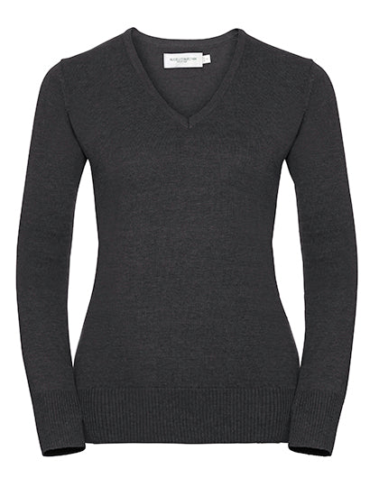 Ladies V-Neck Knitted Pullover