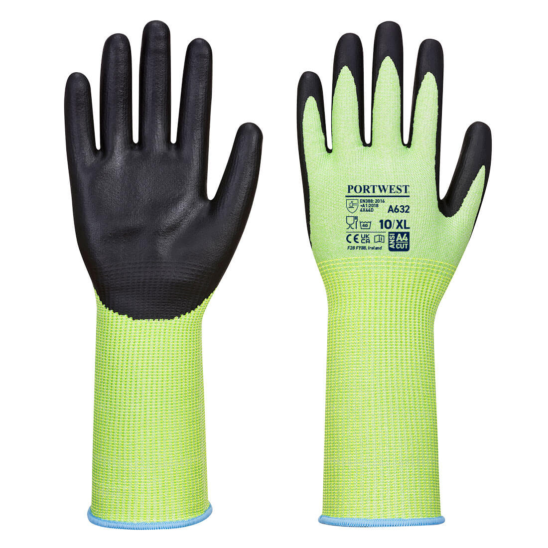 Groen Knip Handschoen Lange Manchet