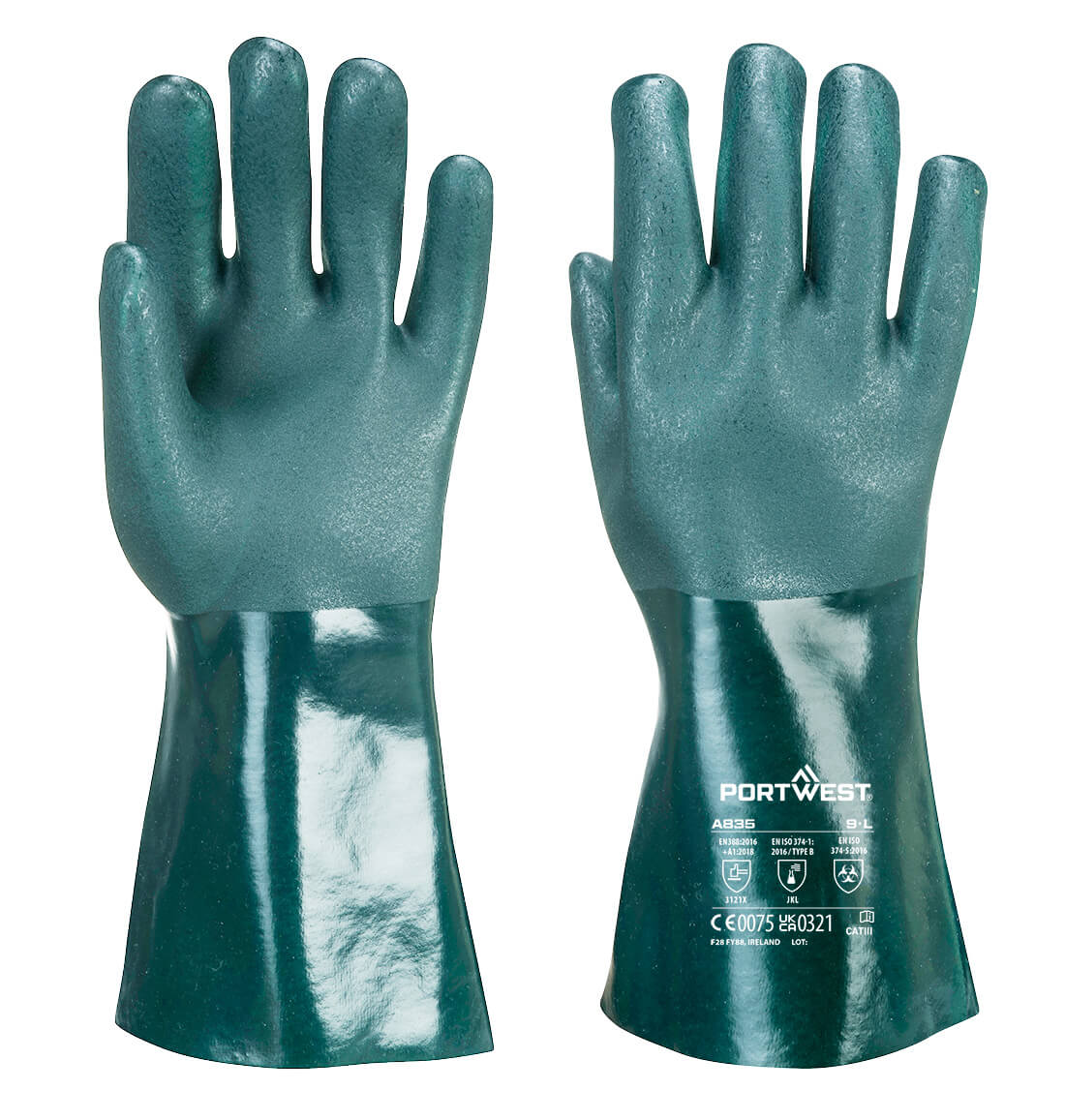 Dubbel Gedompelde PVC-handschoen 35cm