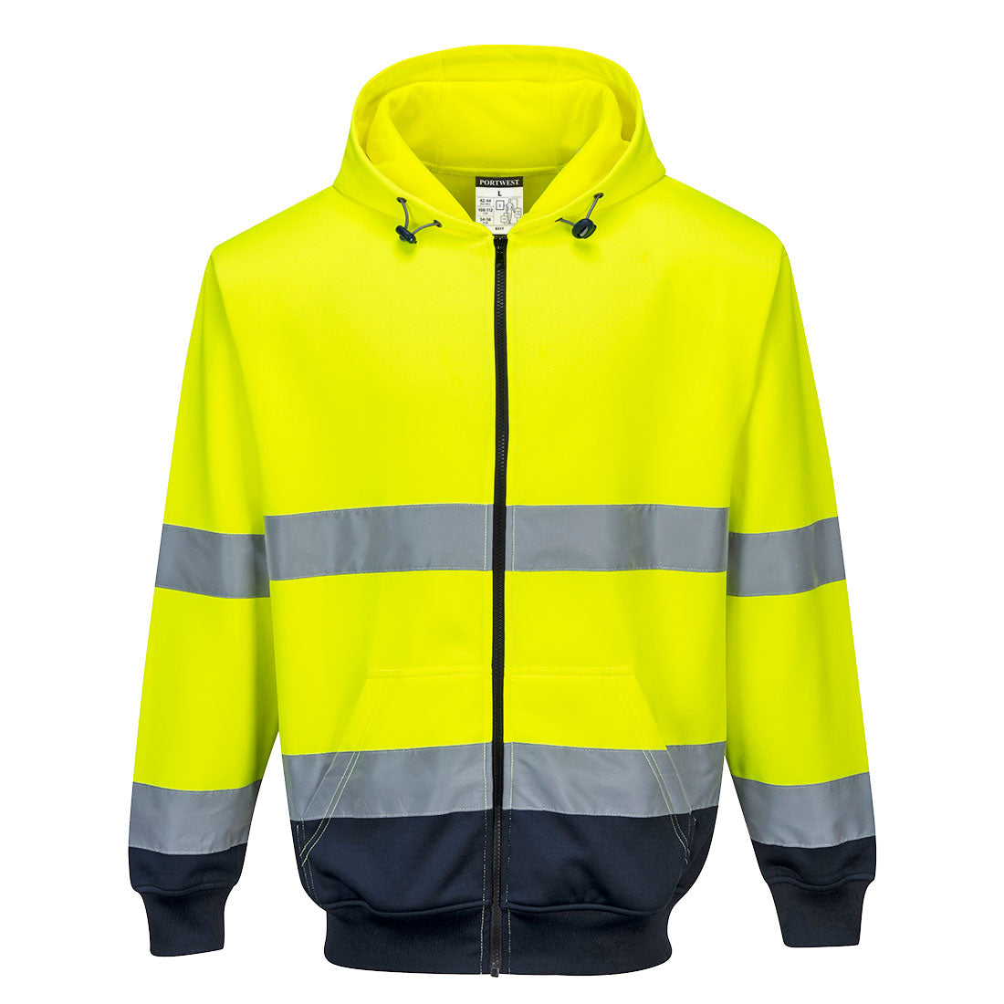 Hi-Vis Tweekleuren Hoody met rits