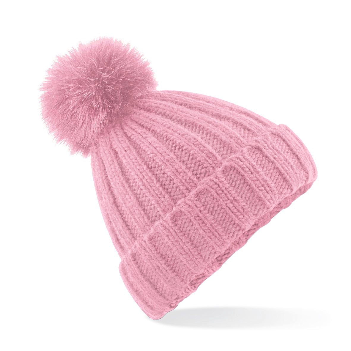 Verbier Faux Fur Pop Pom Chunky Beanie