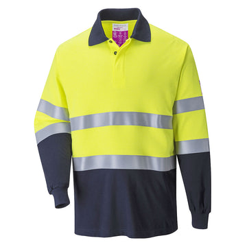 Vlamvertragende Modaflame Antistatische lange mouw Poloshirt