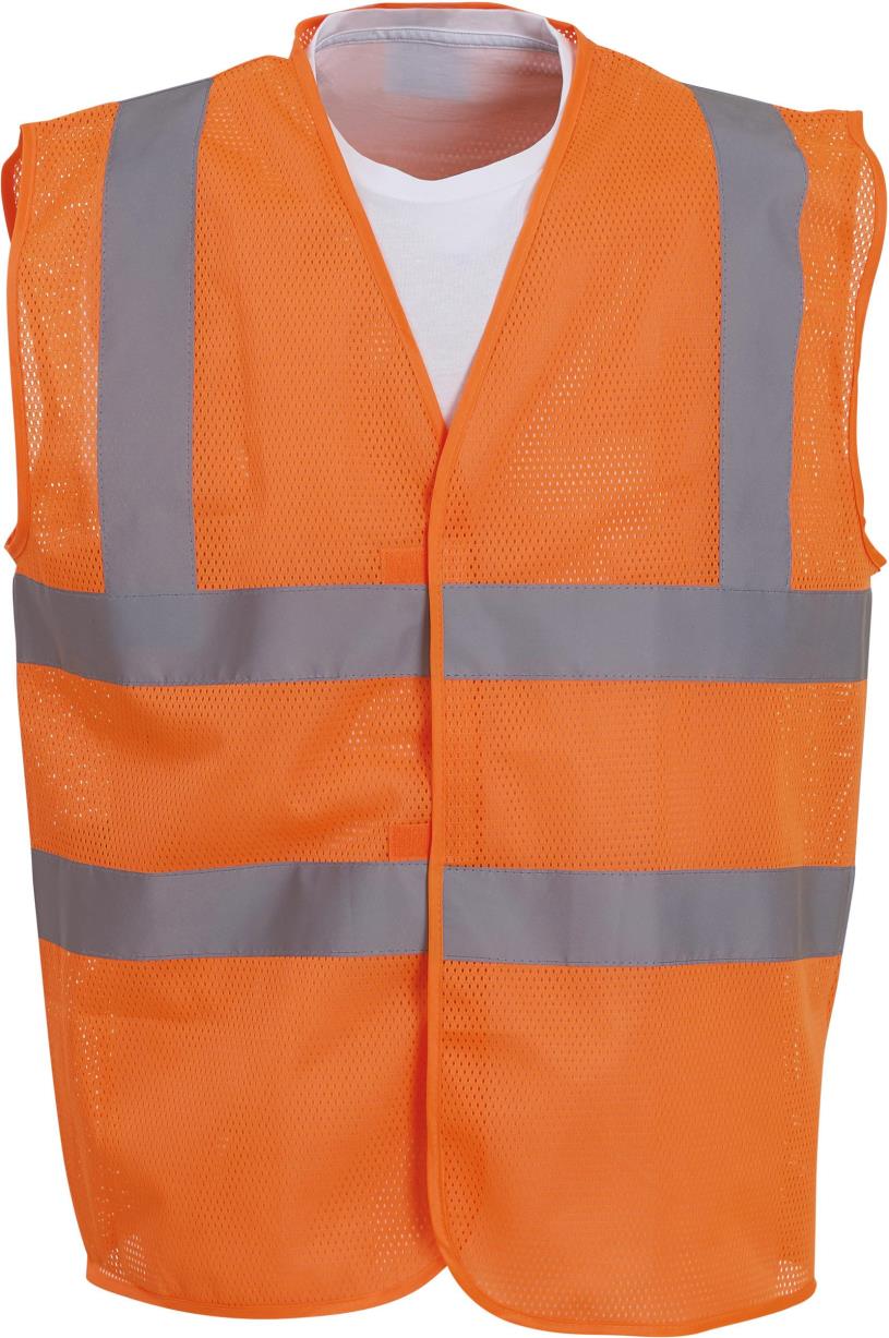 Signalisatie top koel open gaas 2 banden en bretels vest gerecycleerd