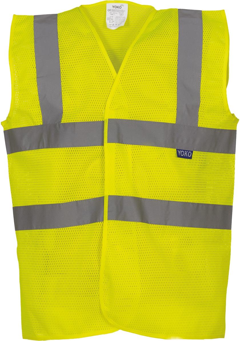 Signalisatie top koel open gaas 2 banden en bretels vest gerecycleerd
