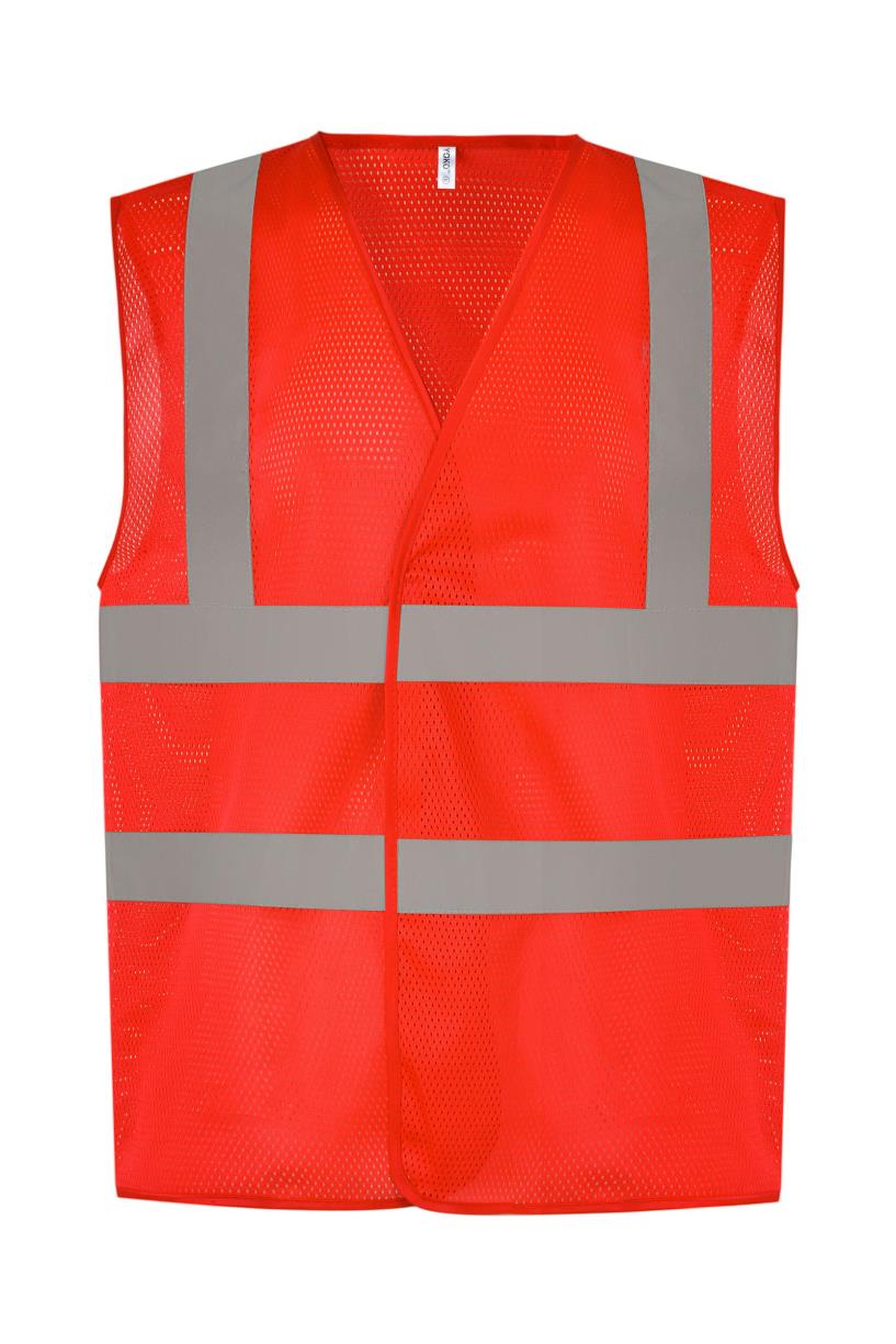 Signalisatie top koel open gaas 2 banden en bretels vest gerecycleerd