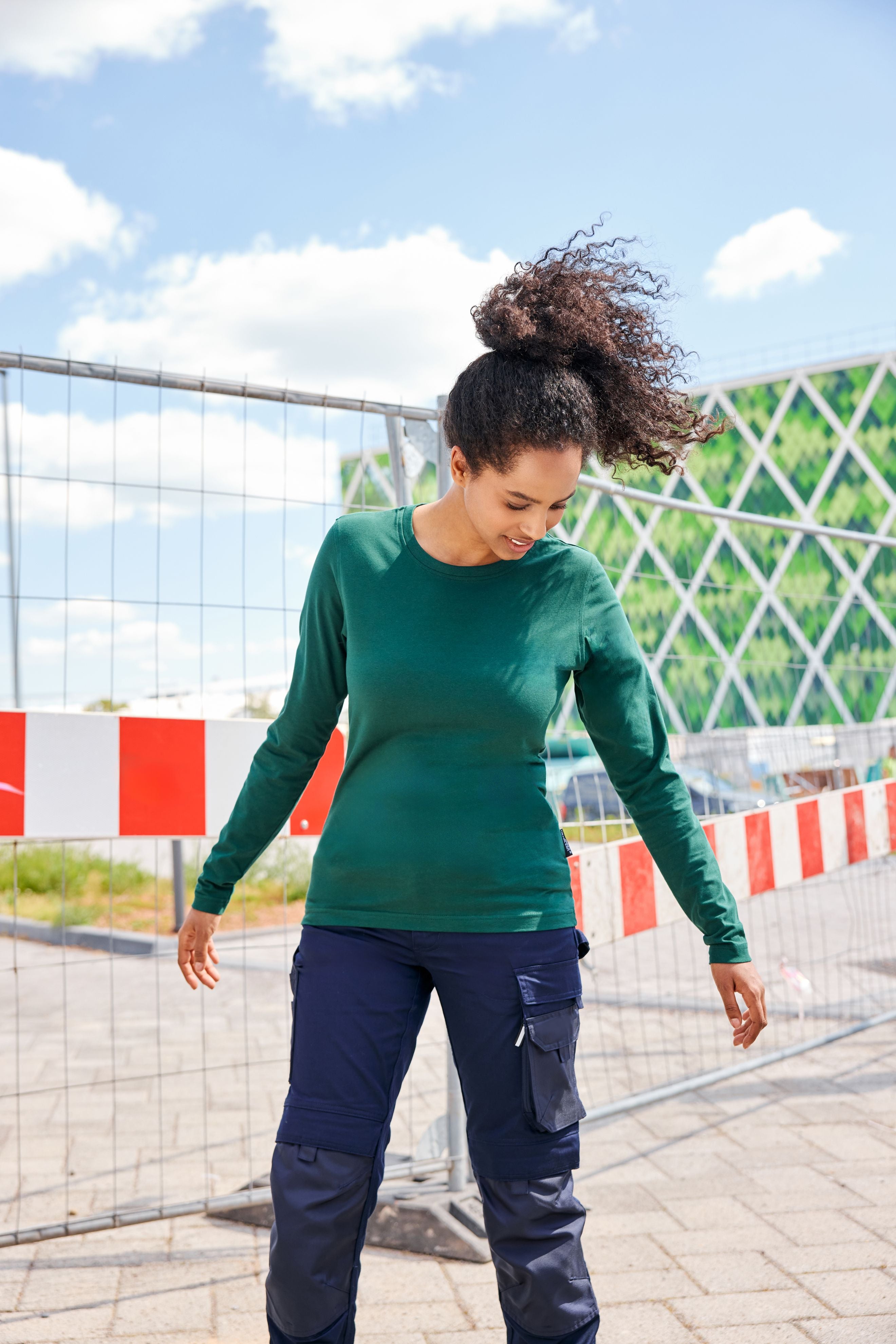 Ladies' BIO Stretch-Longsleeve Work - SOLID - OCS Blended