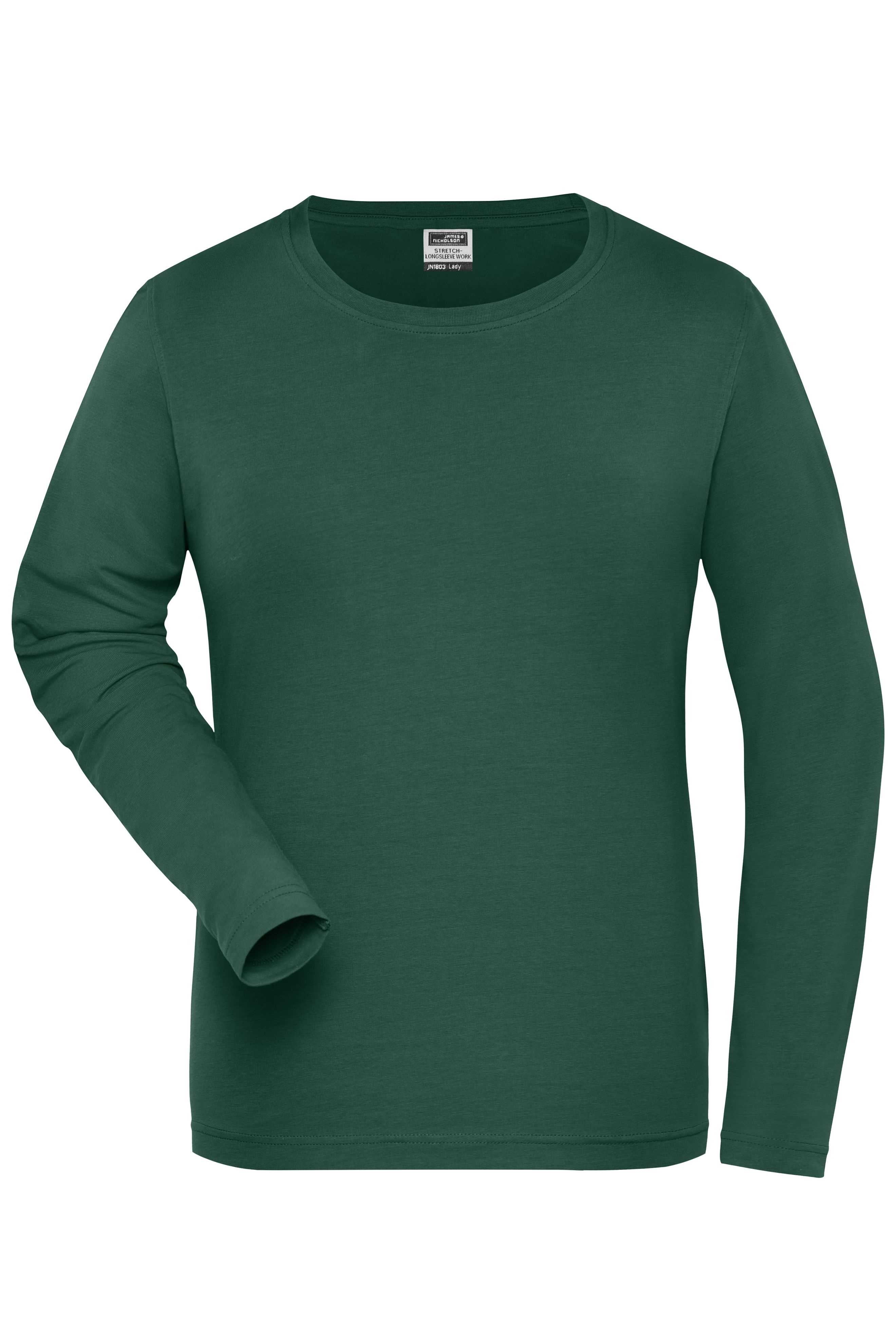 Ladies' BIO Stretch-Longsleeve Work - SOLID - OCS Blended