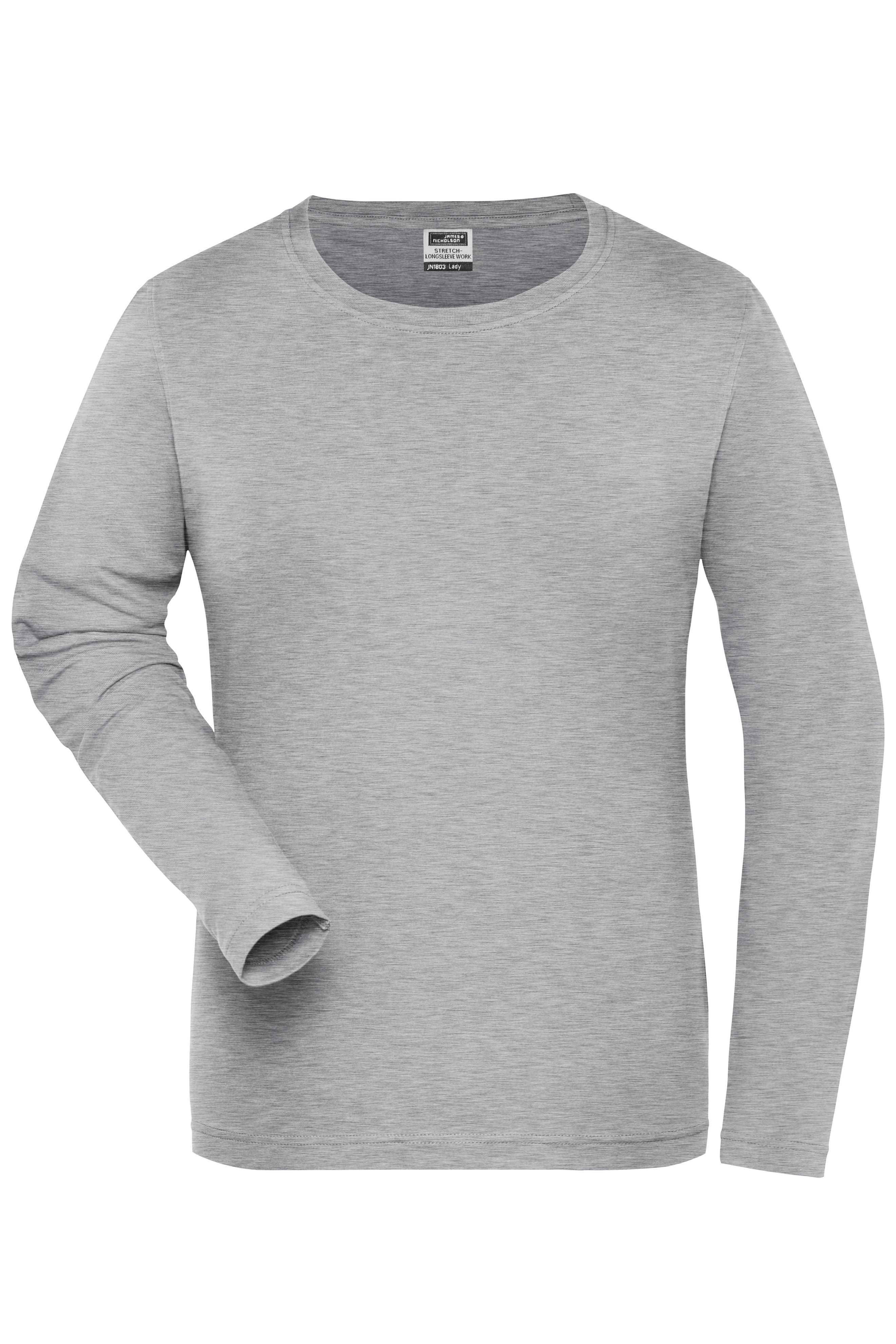 Ladies' BIO Stretch-Longsleeve Work - SOLID - OCS Blended
