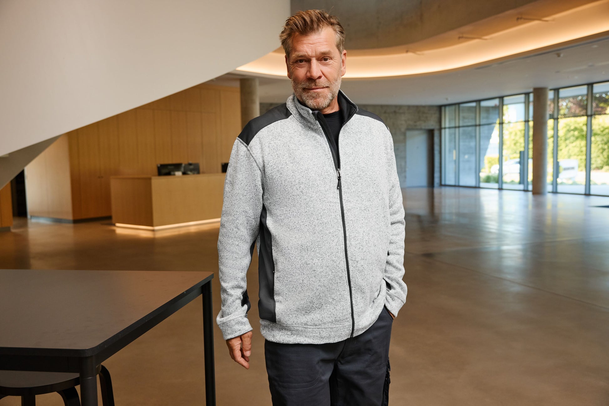 Men's Knitted Workwear Fleece Jacket - STRONG -