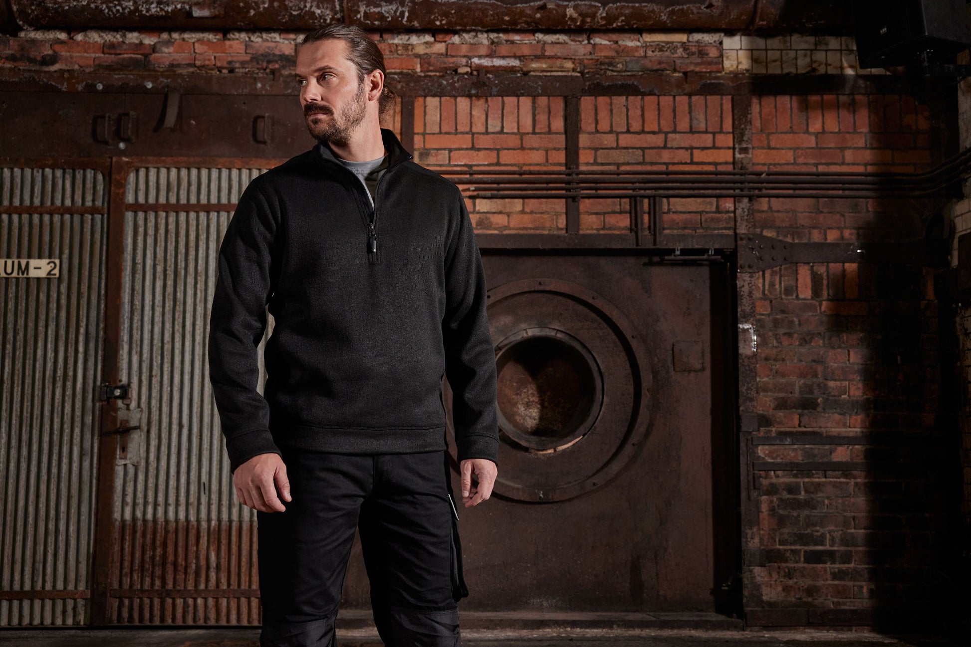 Men's Knitted Workwear Fleece Half-Zip - STRONG -