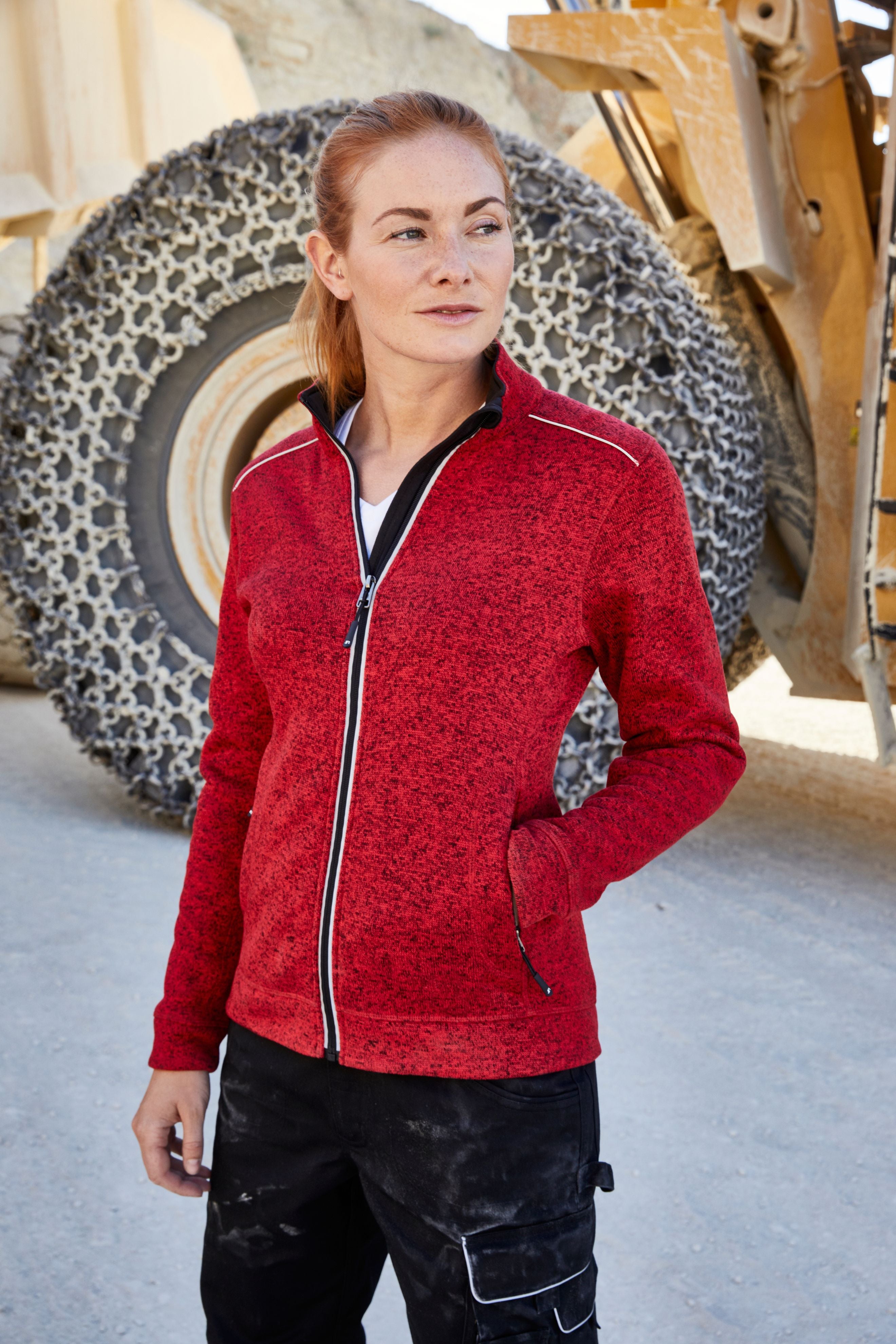 Ladies' Knitted Workwear Fleece Jacket - SOLID -