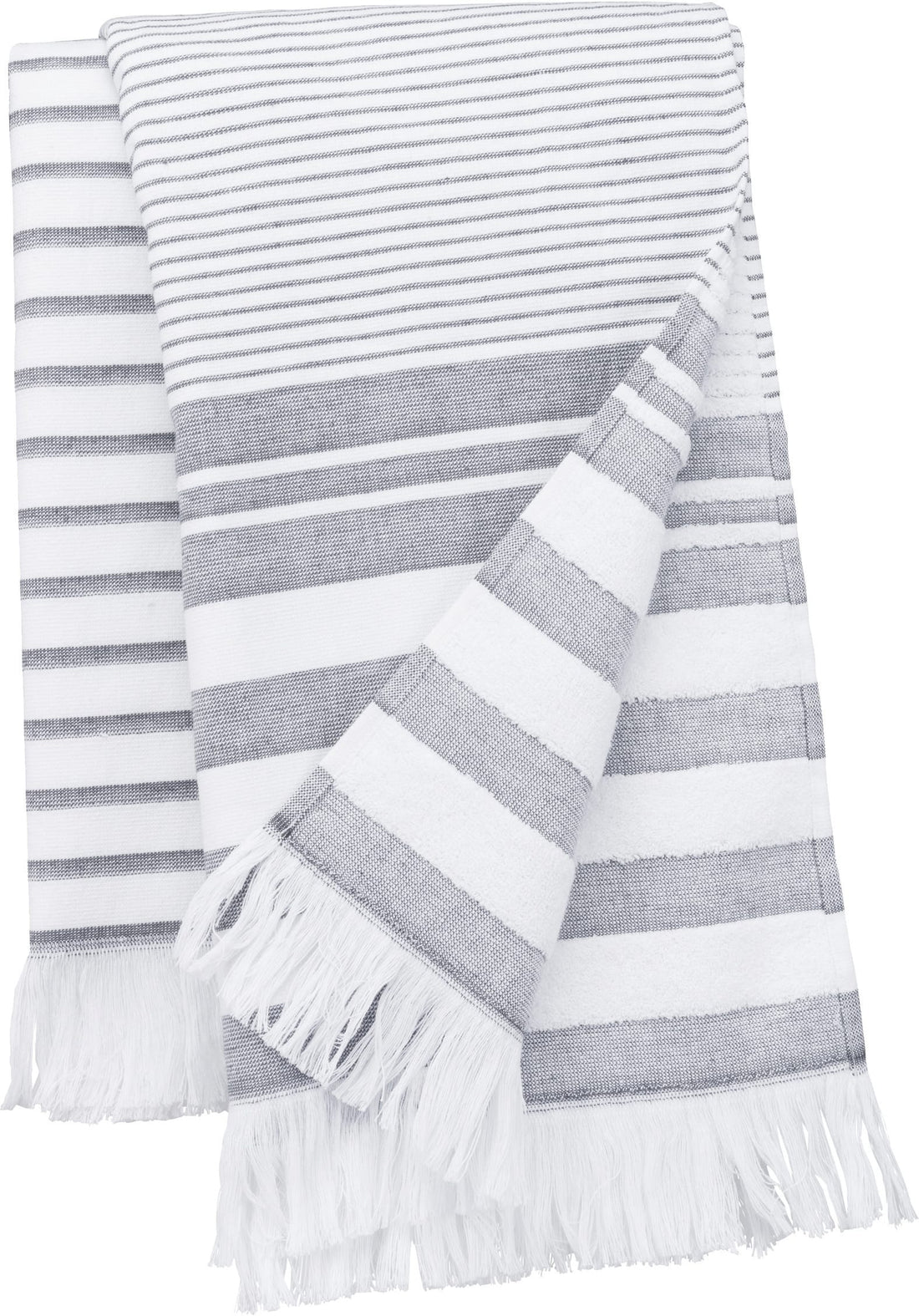 Gestreepte fouta met franjes