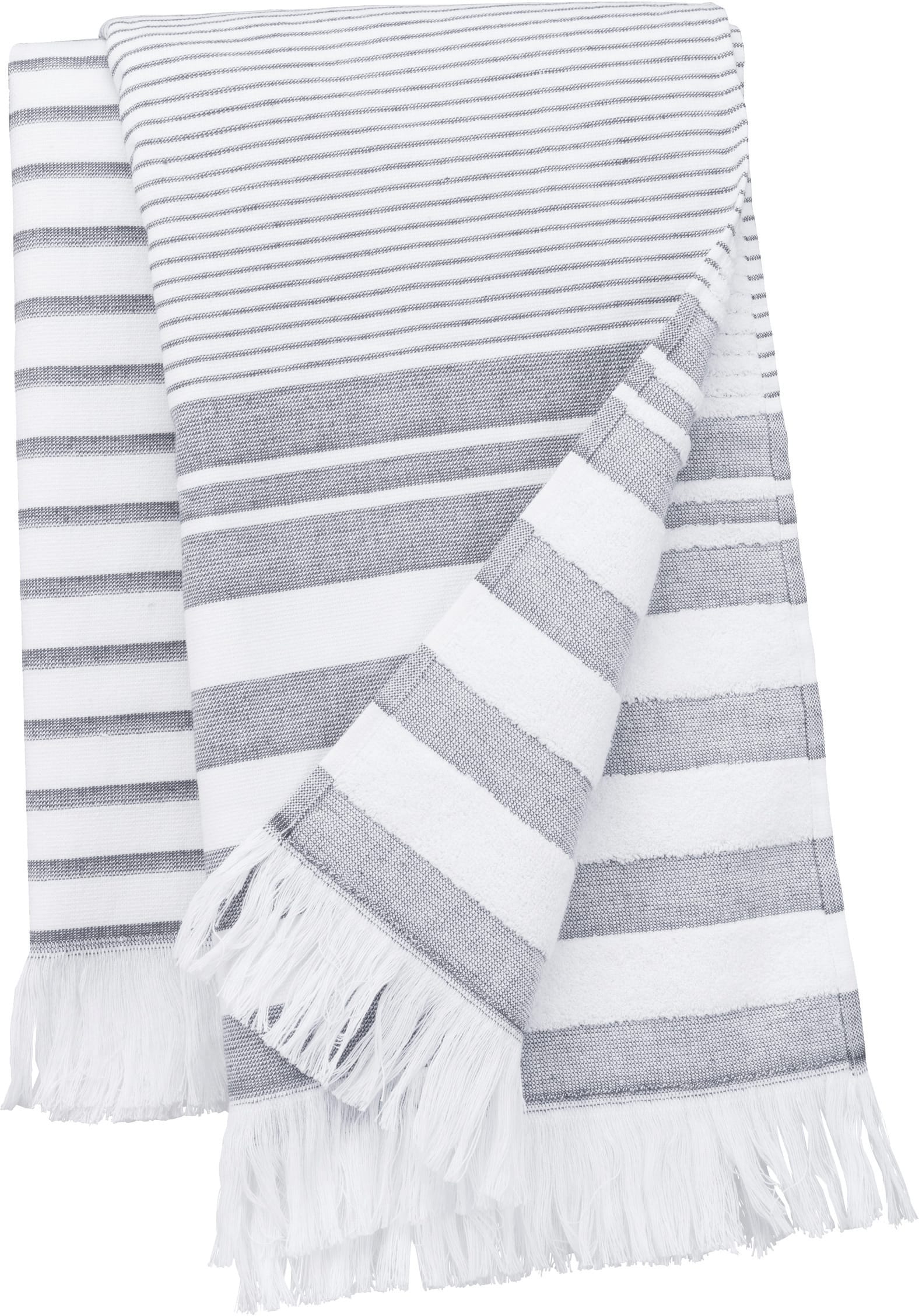 Gestreepte fouta met franjes