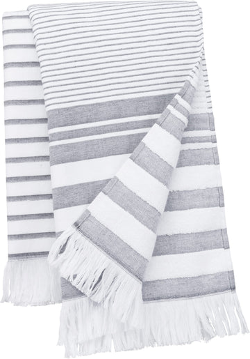 Gestreepte fouta met franjes