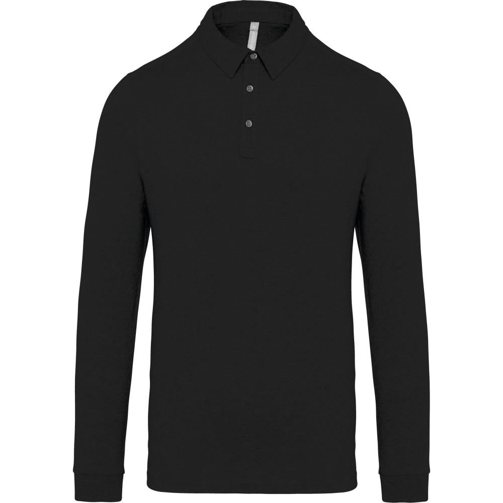 Herenpolo lange mouwen van jersey