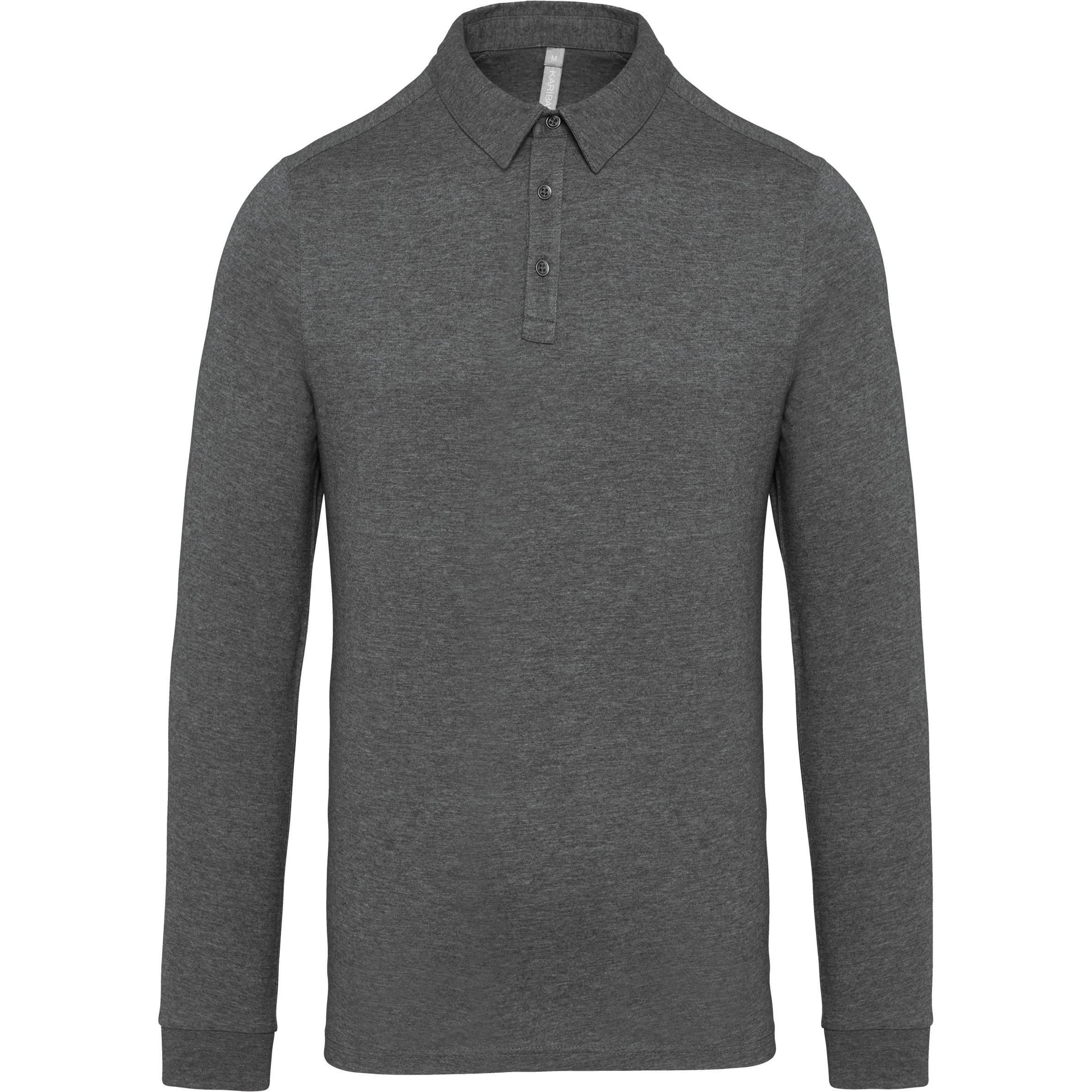 Herenpolo lange mouwen van jersey