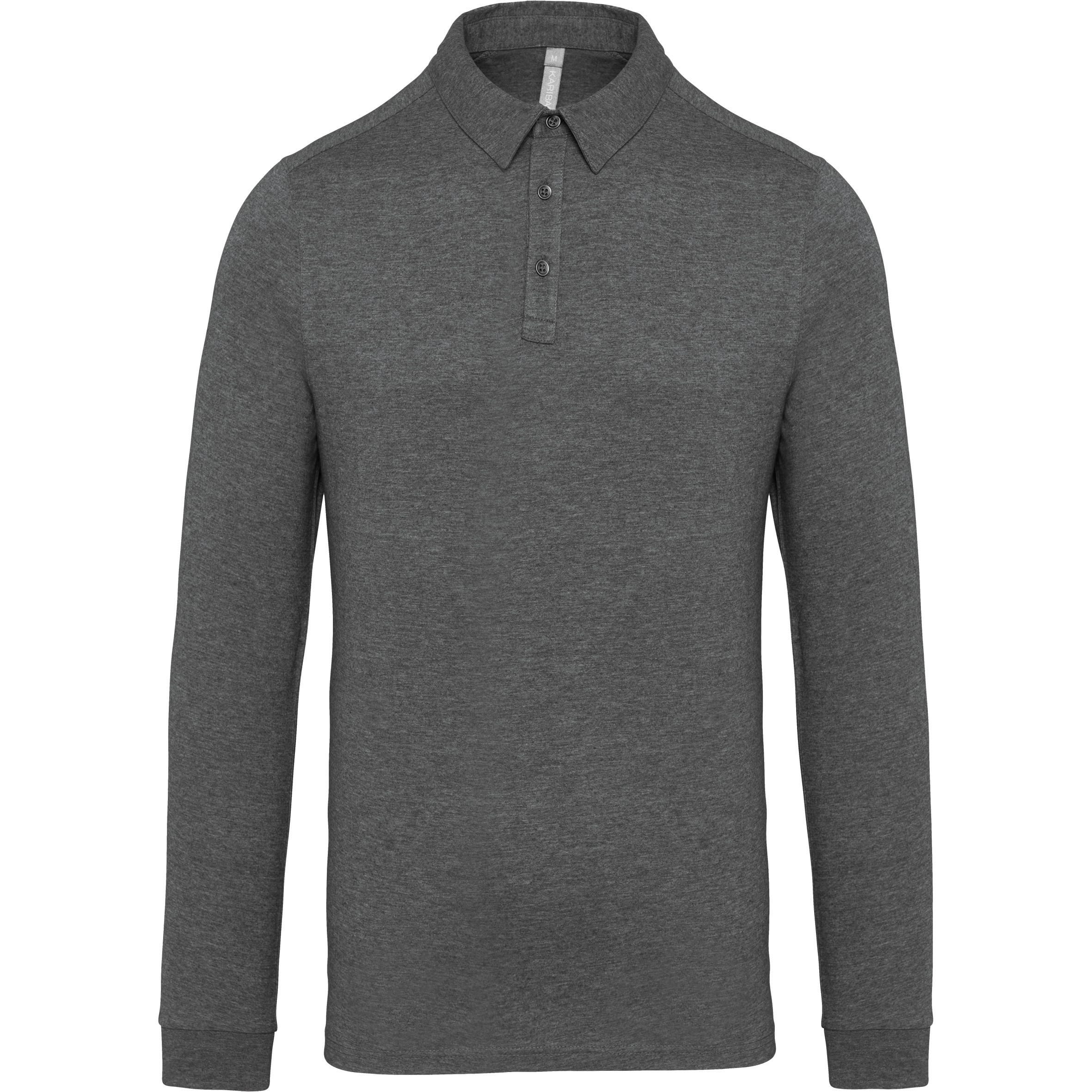 Herenpolo lange mouwen van jersey