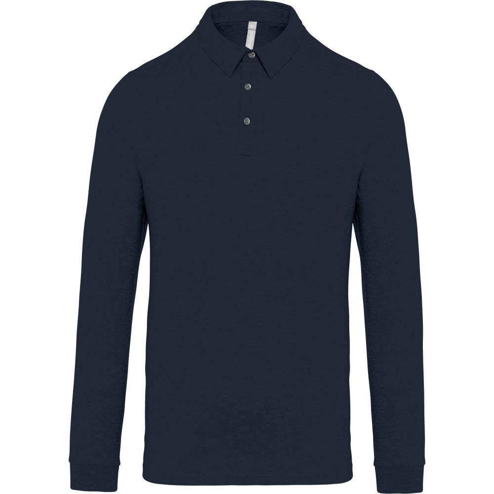 Herenpolo lange mouwen van jersey