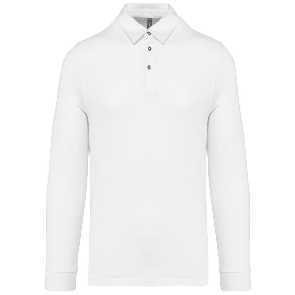 Herenpolo lange mouwen van jersey