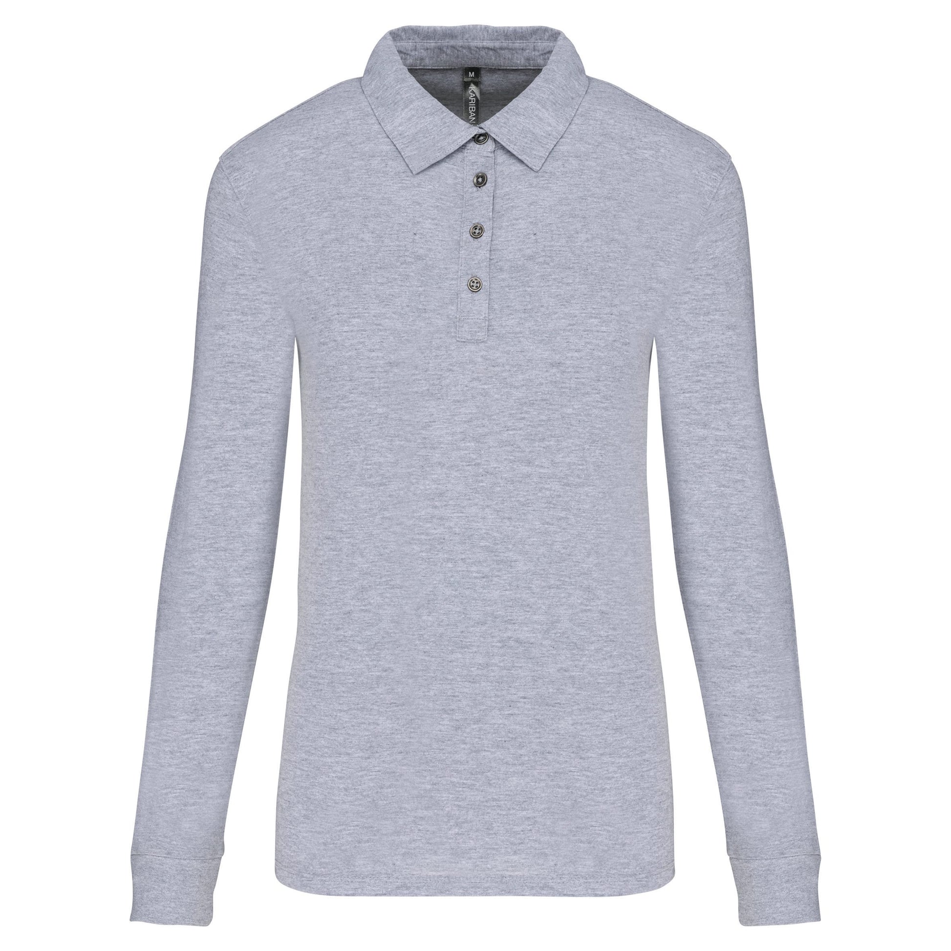 Damespolo lange mouwen van jersey