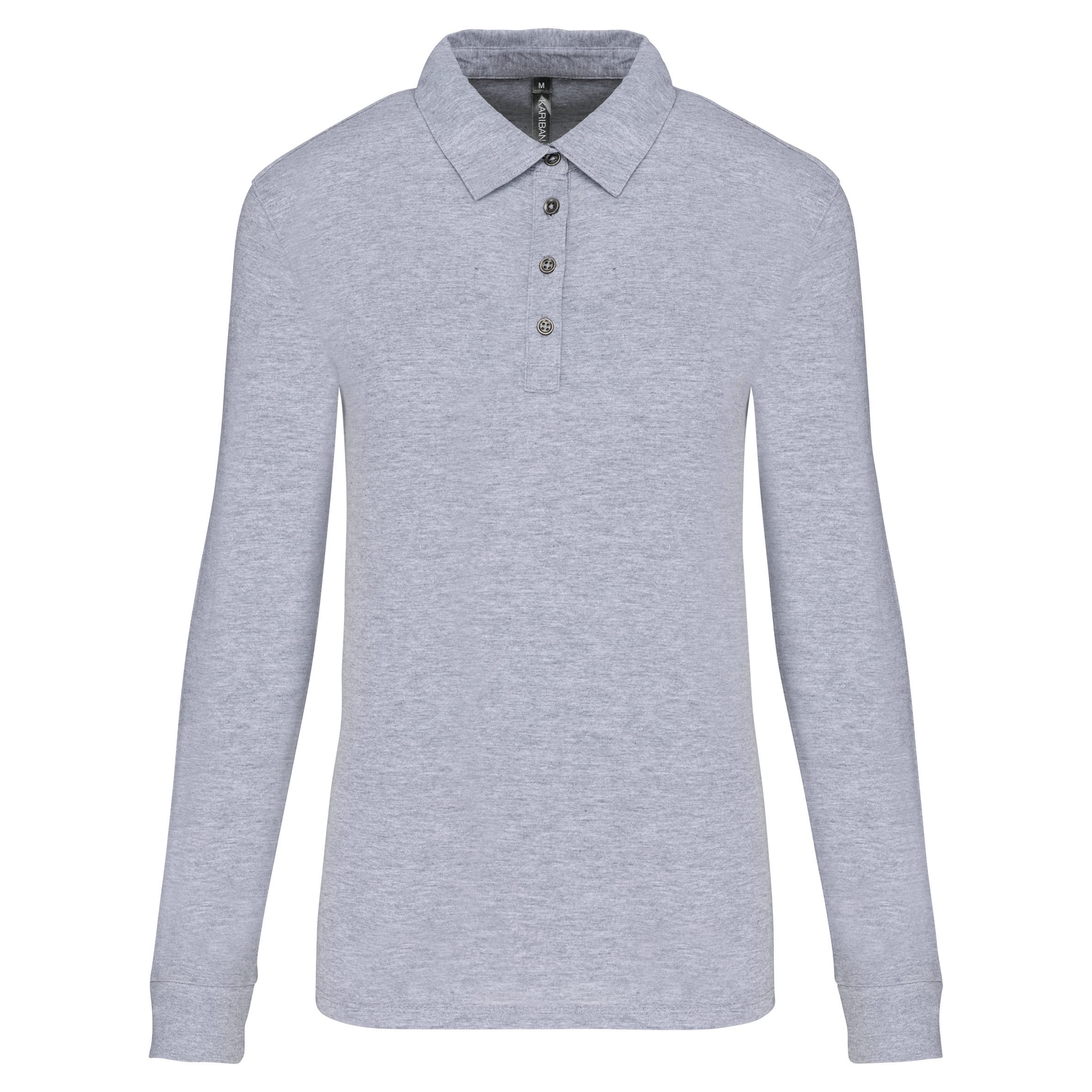Damespolo lange mouwen van jersey