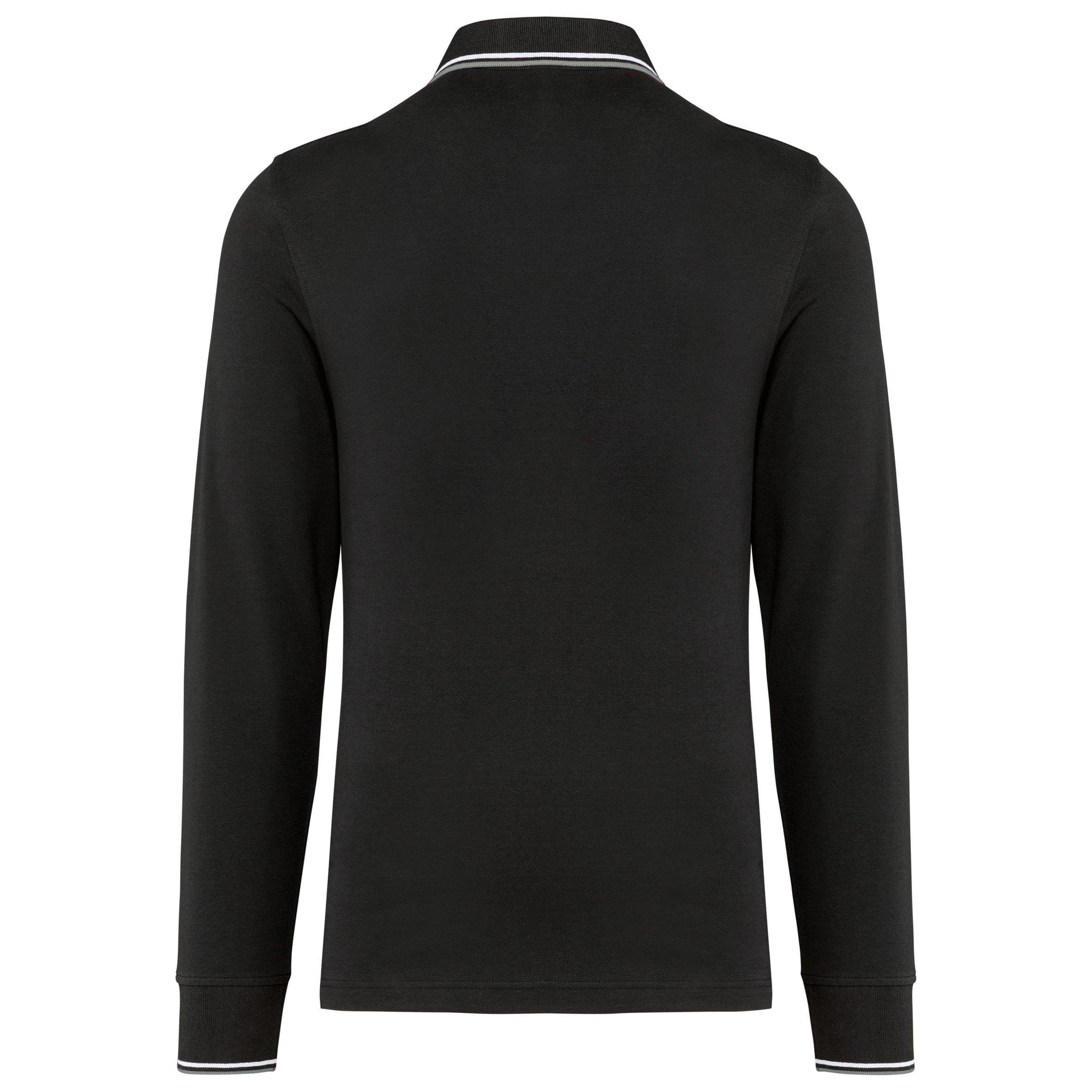 Heren polo van piquétricot met lange mouwen