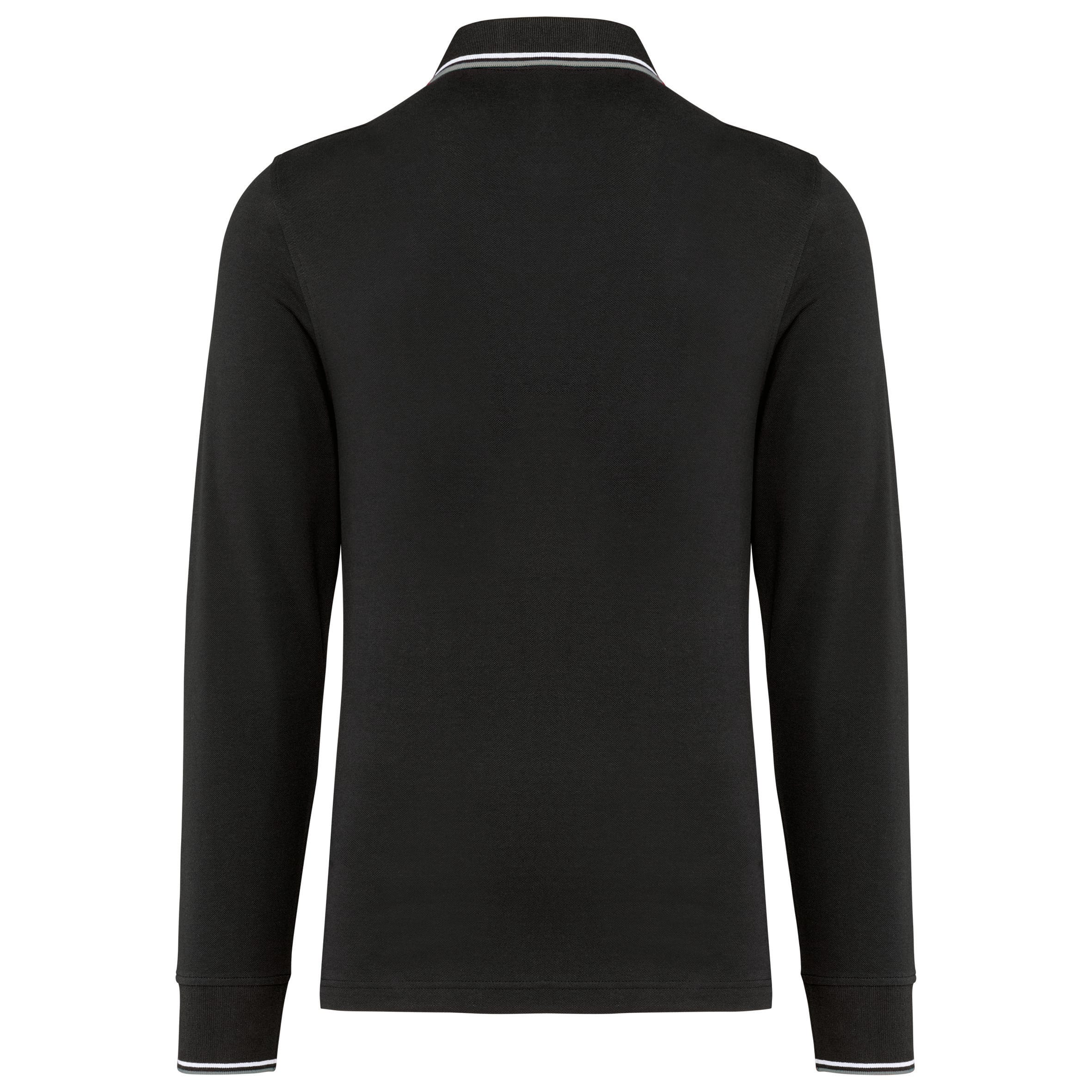 Heren polo van piquétricot met lange mouwen