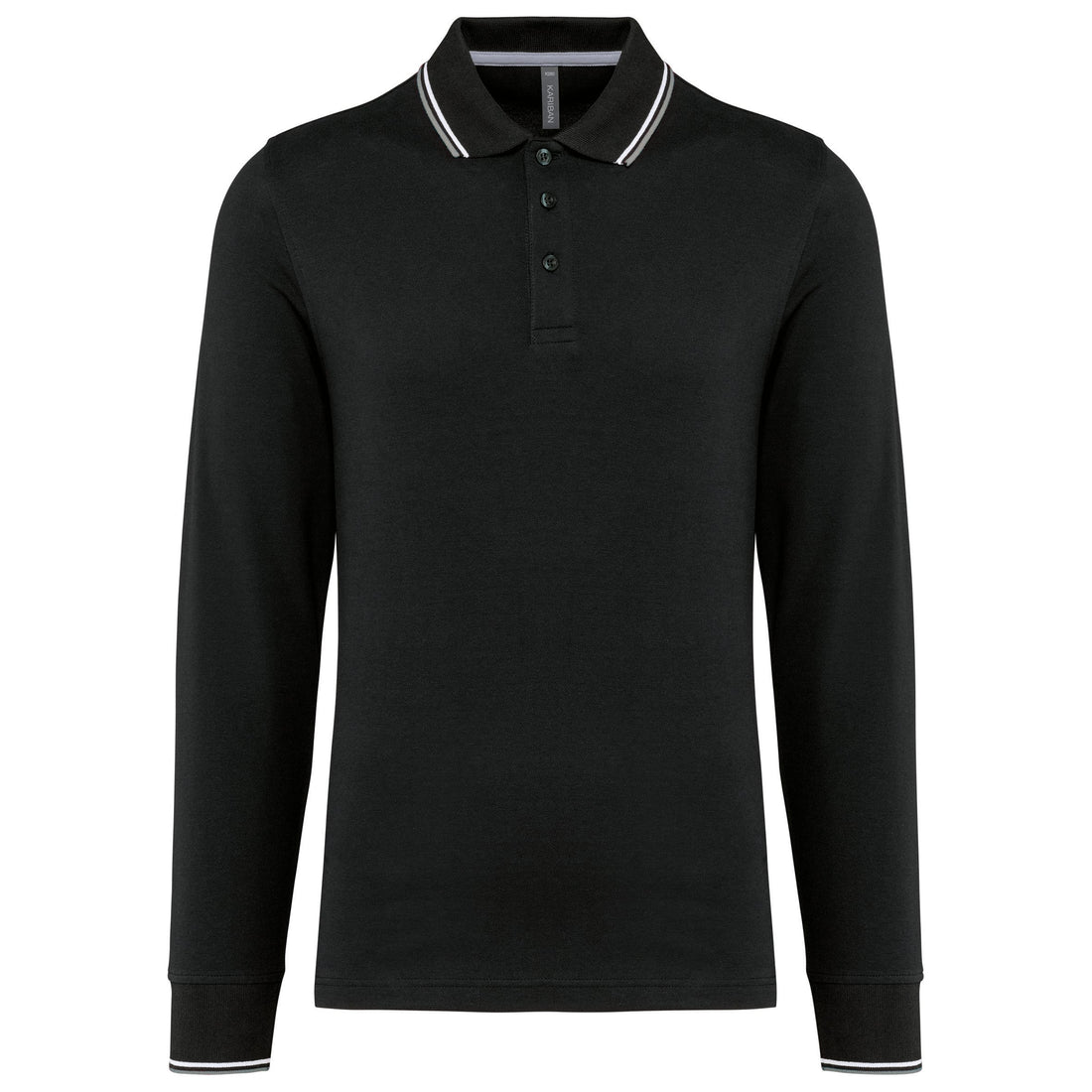 Heren polo van piquétricot met lange mouwen