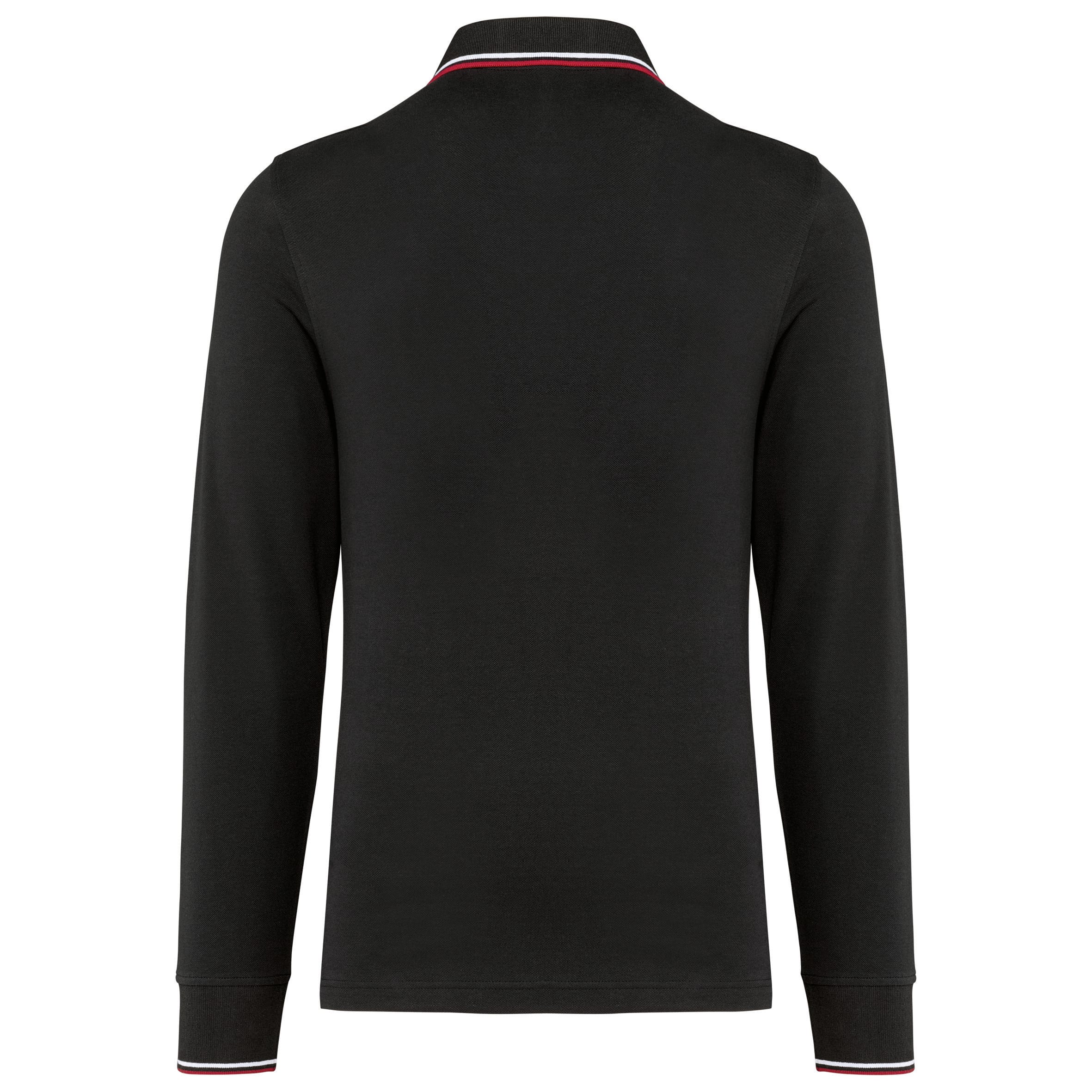 Heren polo van piquétricot met lange mouwen