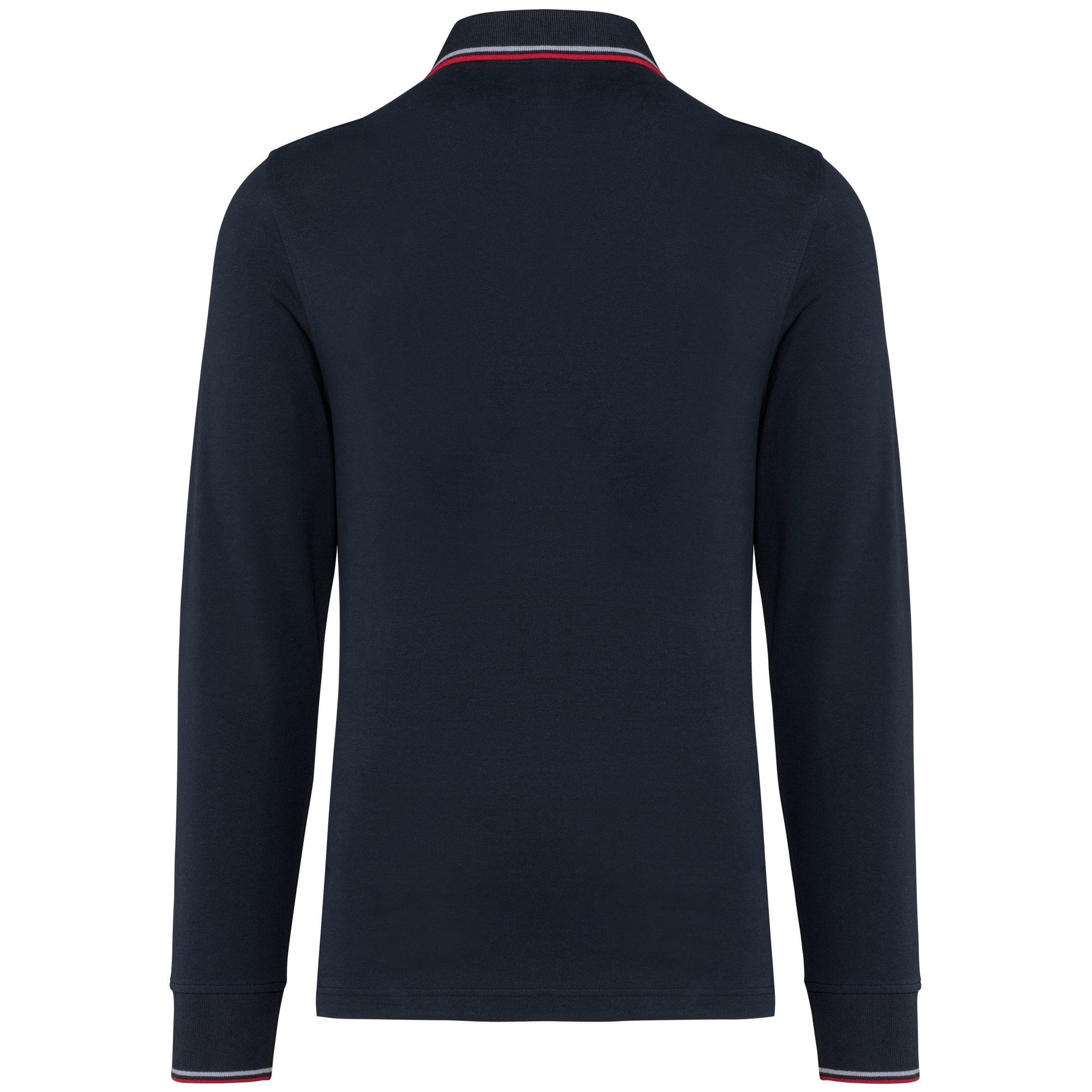 Heren polo van piquétricot met lange mouwen