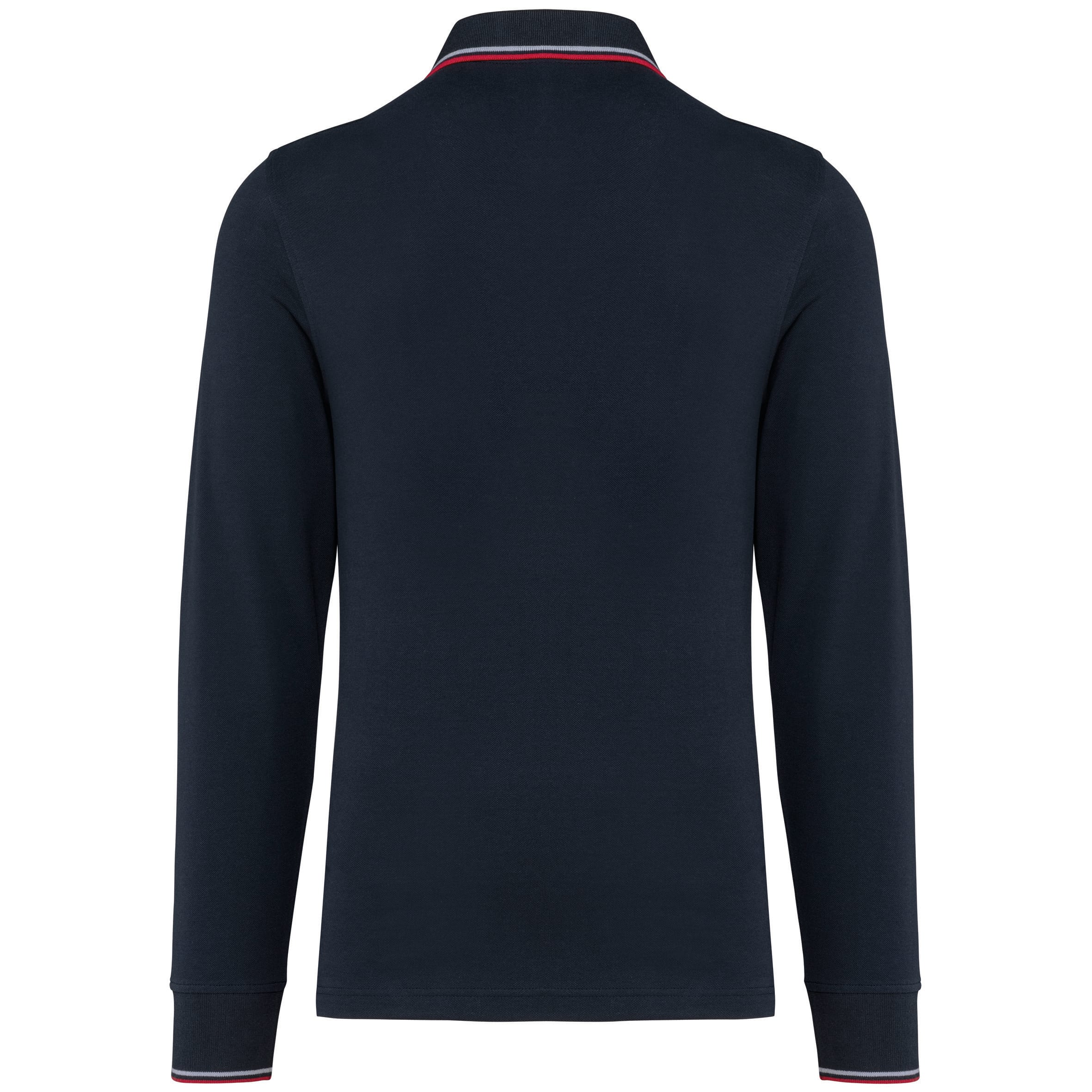 Heren polo van piquétricot met lange mouwen