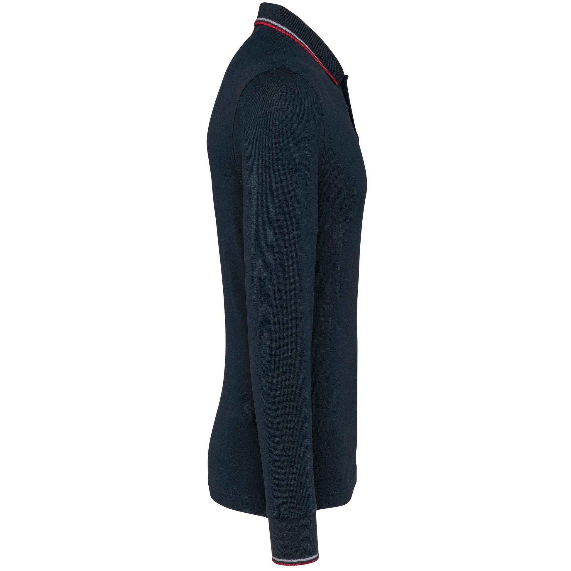 Heren polo van piquétricot met lange mouwen