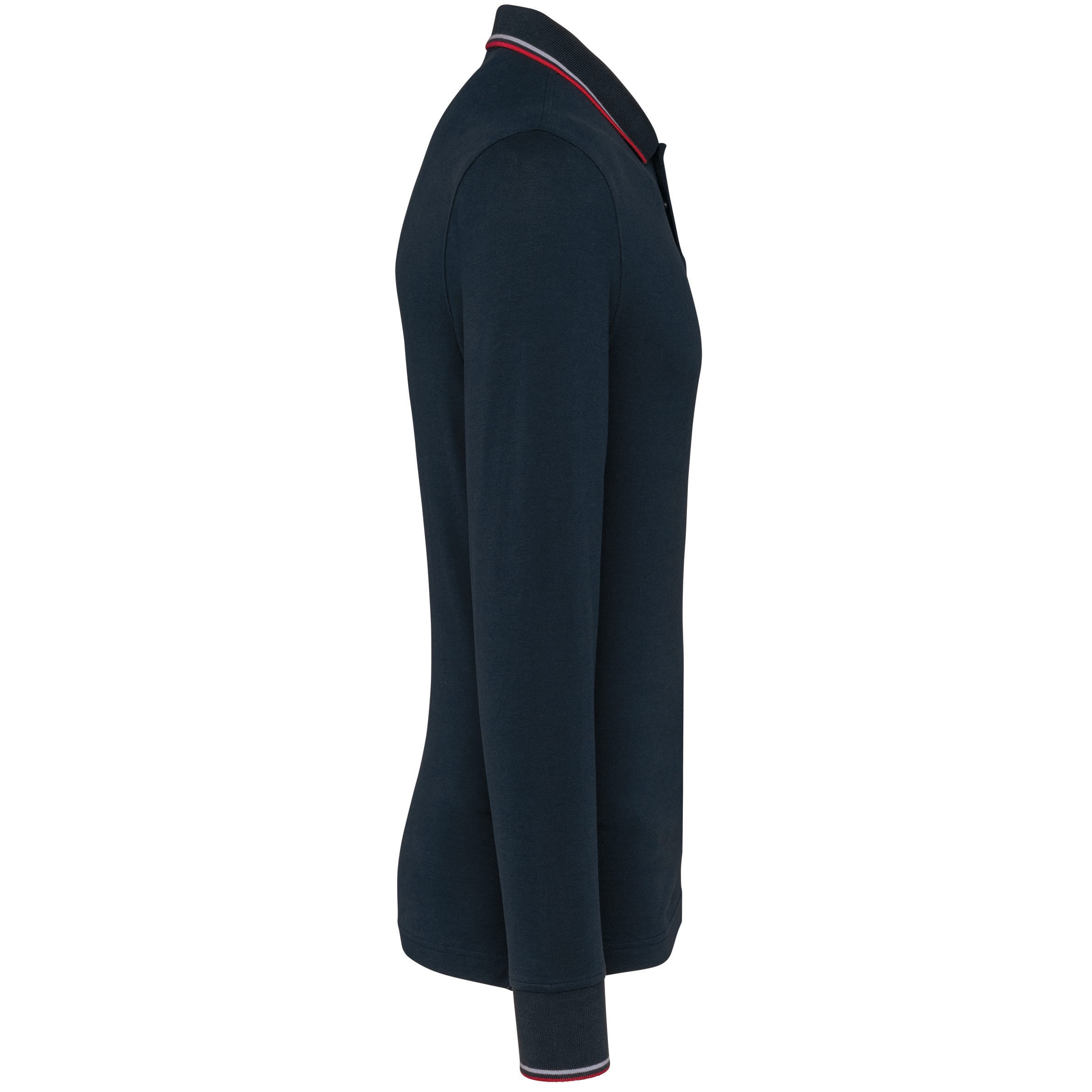 Heren polo van piquétricot met lange mouwen