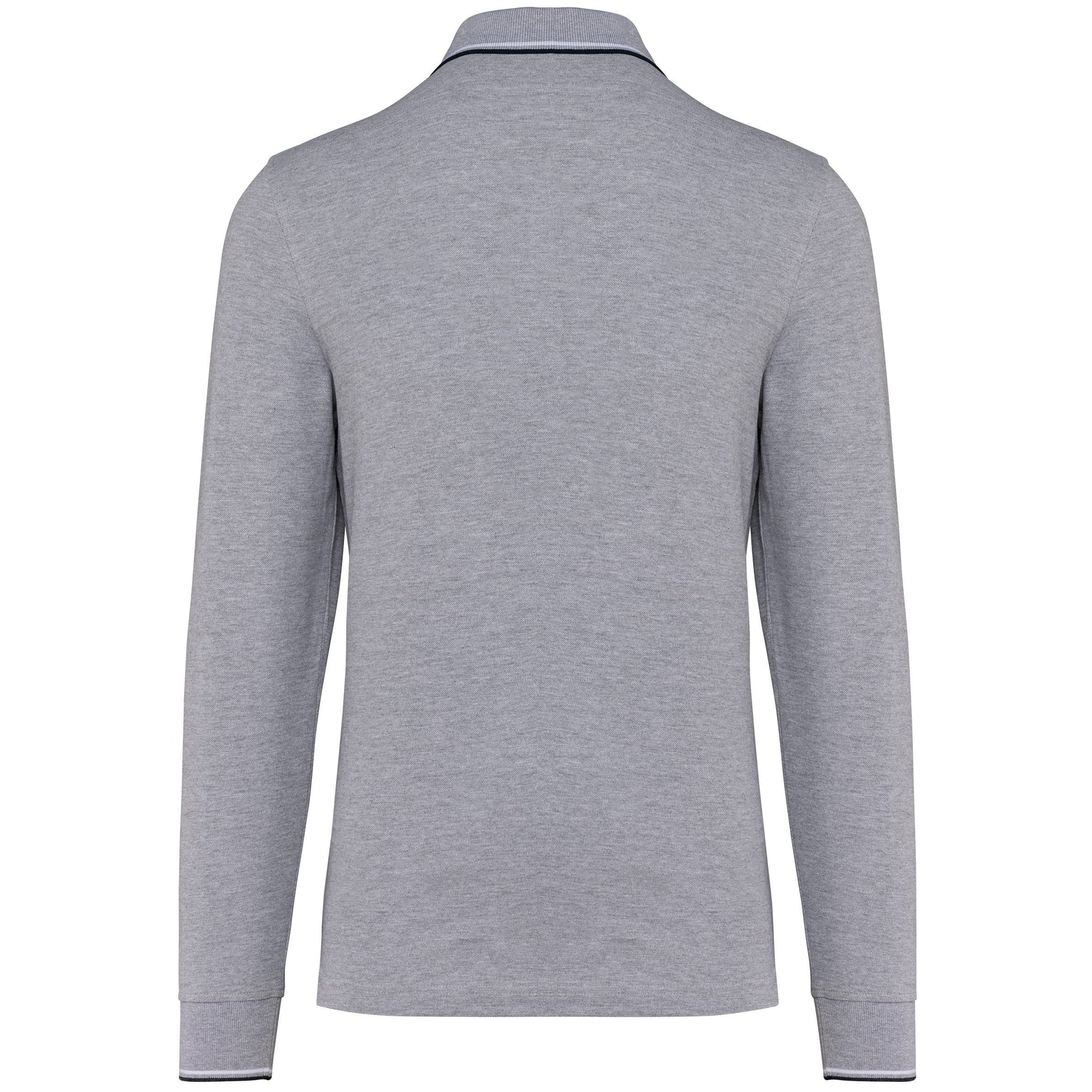 Heren polo van piquétricot met lange mouwen