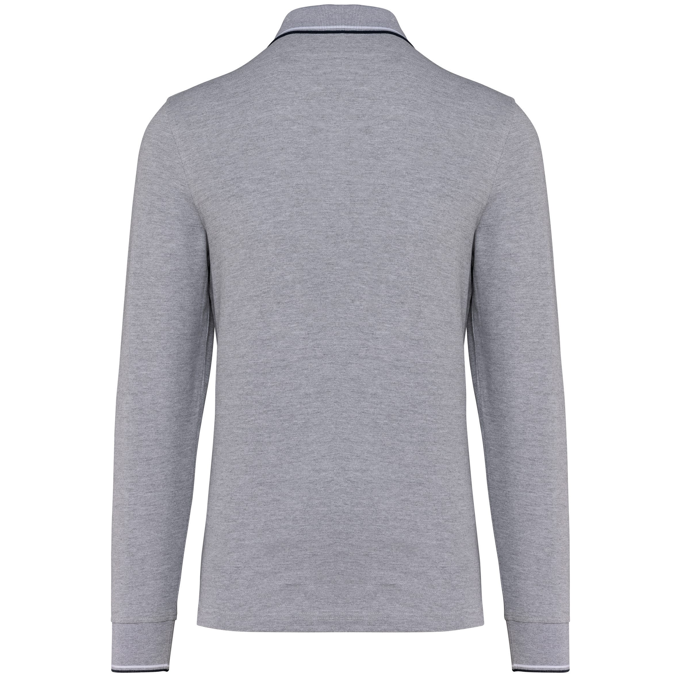 Heren polo van piquétricot met lange mouwen