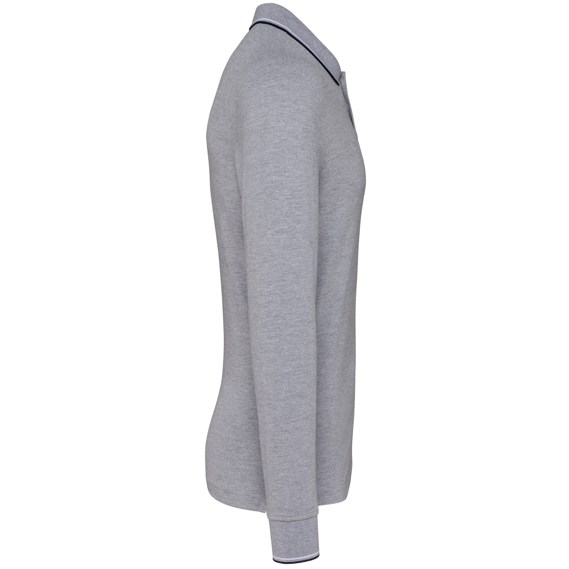 Heren polo van piquétricot met lange mouwen