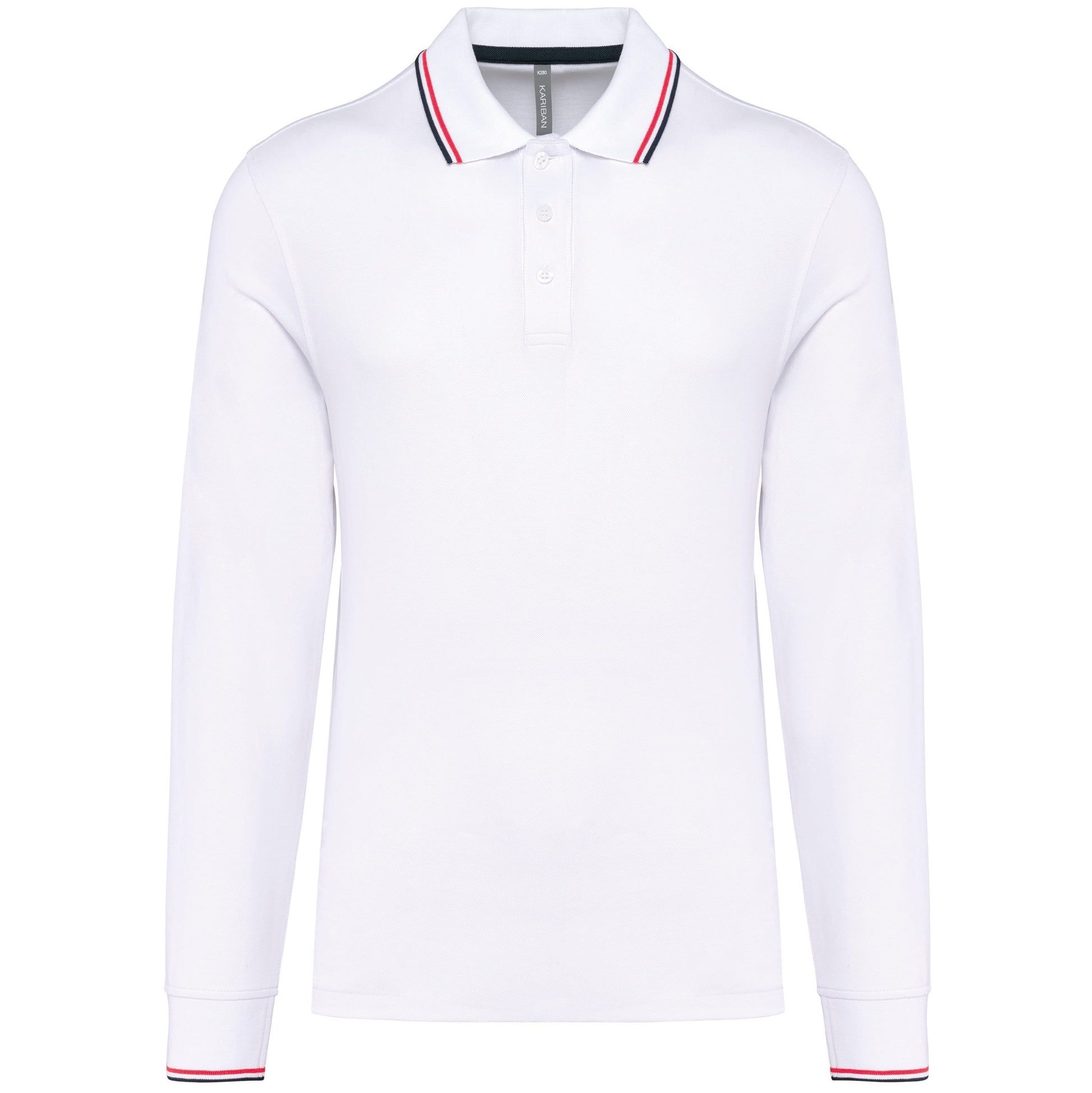 Heren polo van piquétricot met lange mouwen