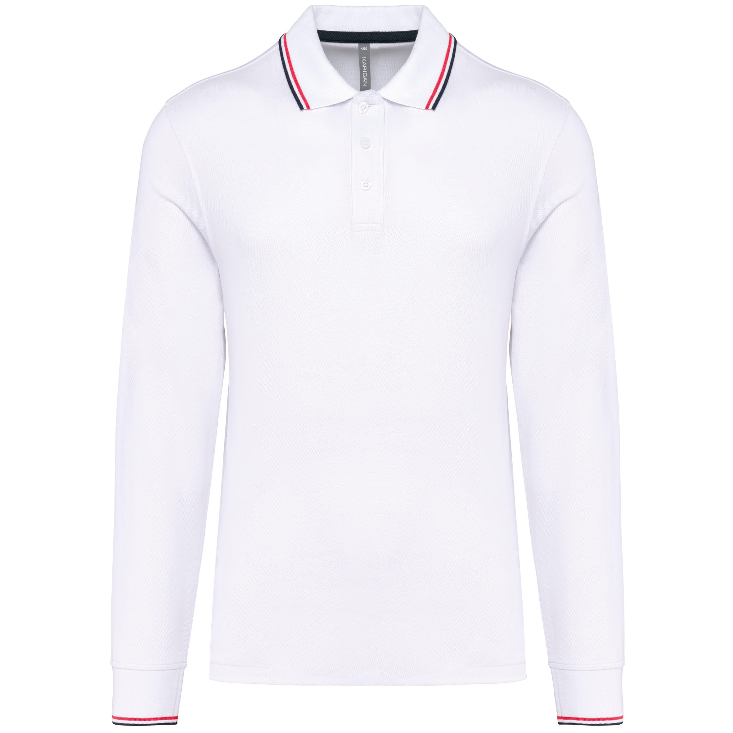 Heren polo van piquétricot met lange mouwen