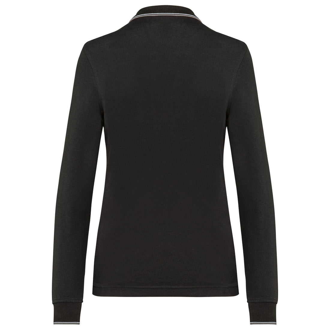 Dames polo van piquétricot met lange mouwen