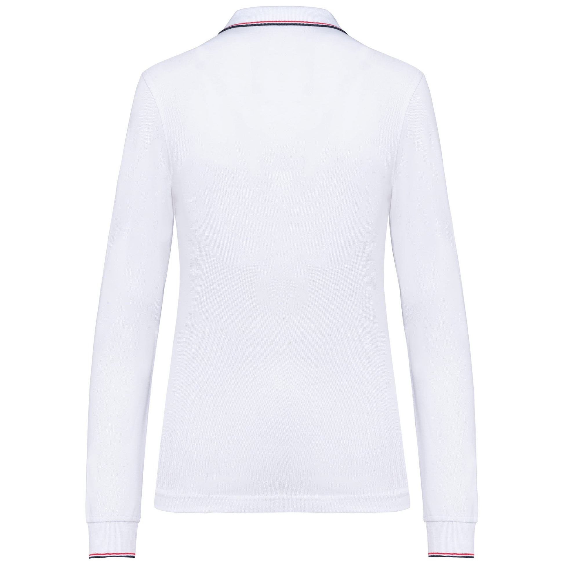 Dames polo van piquétricot met lange mouwen
