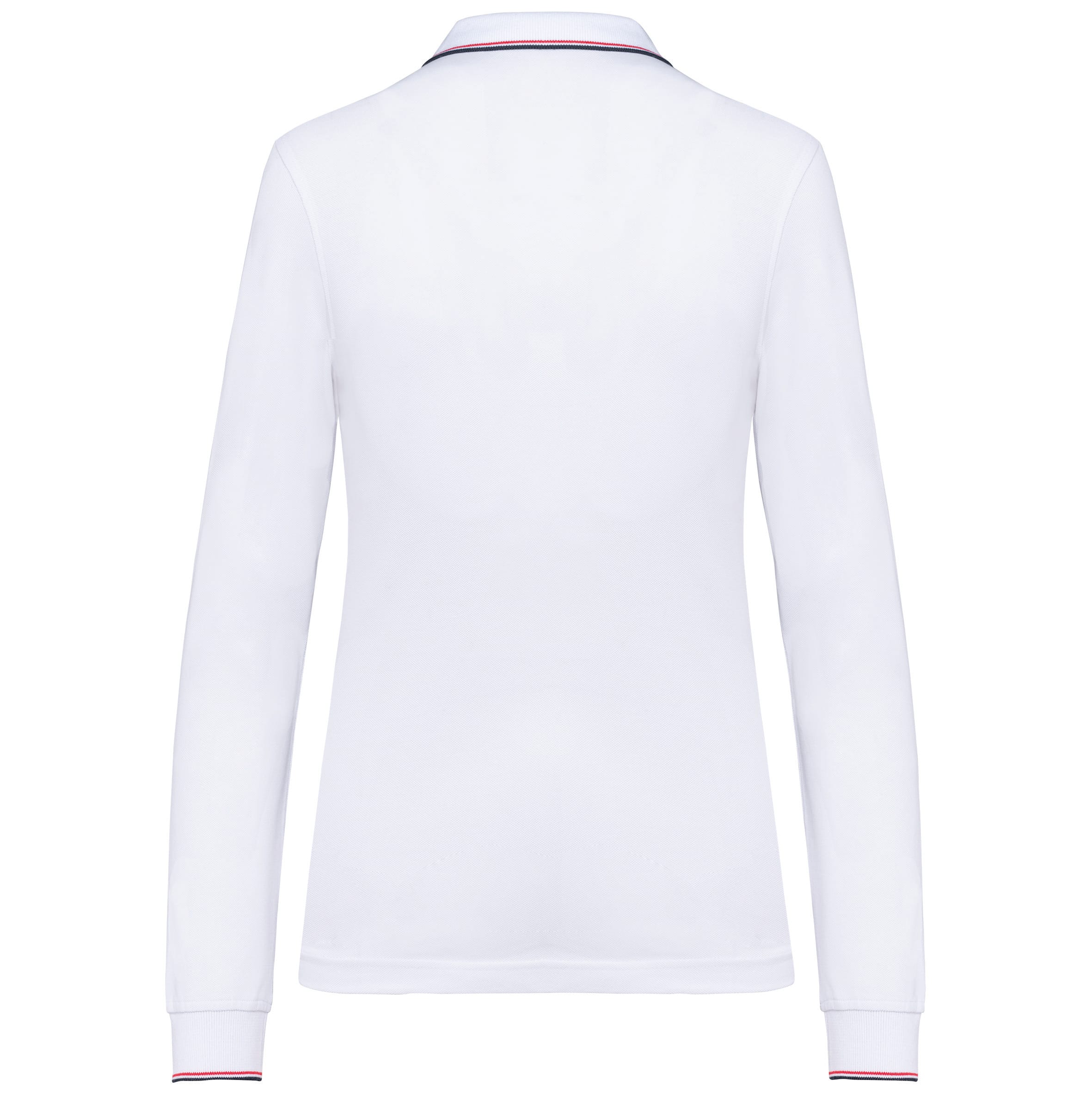 Dames polo van piquétricot met lange mouwen