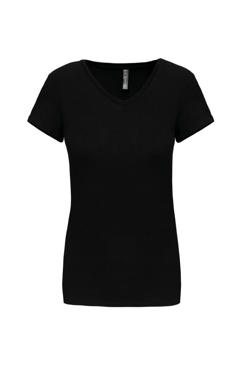 Dames-t-shirt V-hals korte mouwen