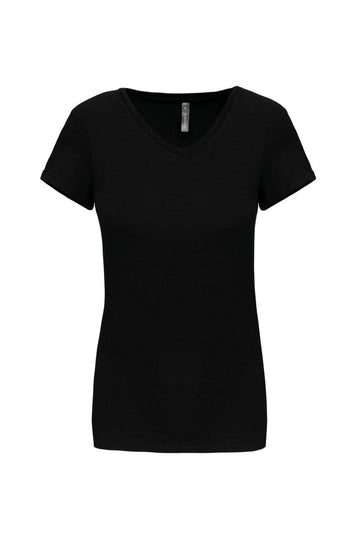 Dames-t-shirt V-hals korte mouwen