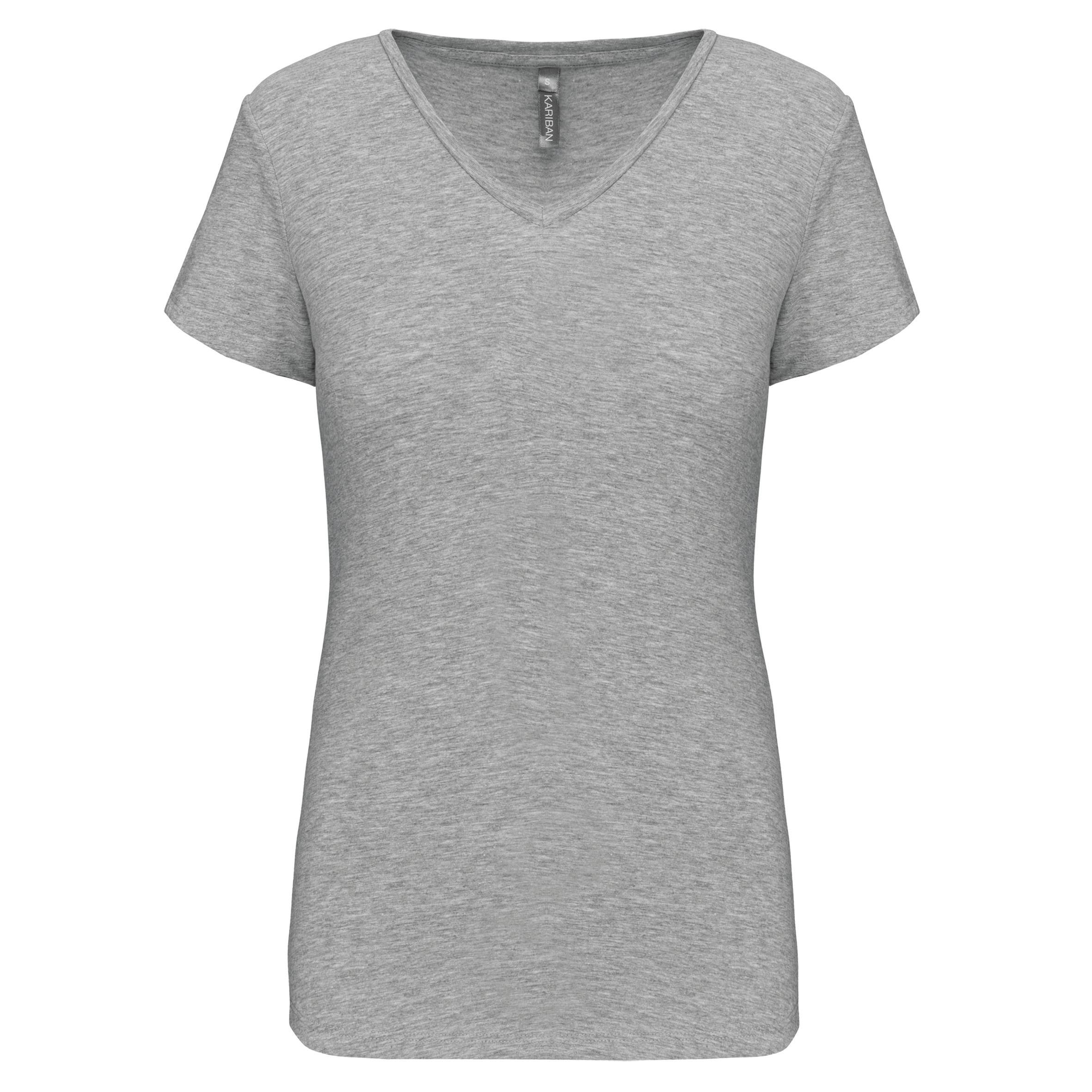 Dames-t-shirt V-hals korte mouwen