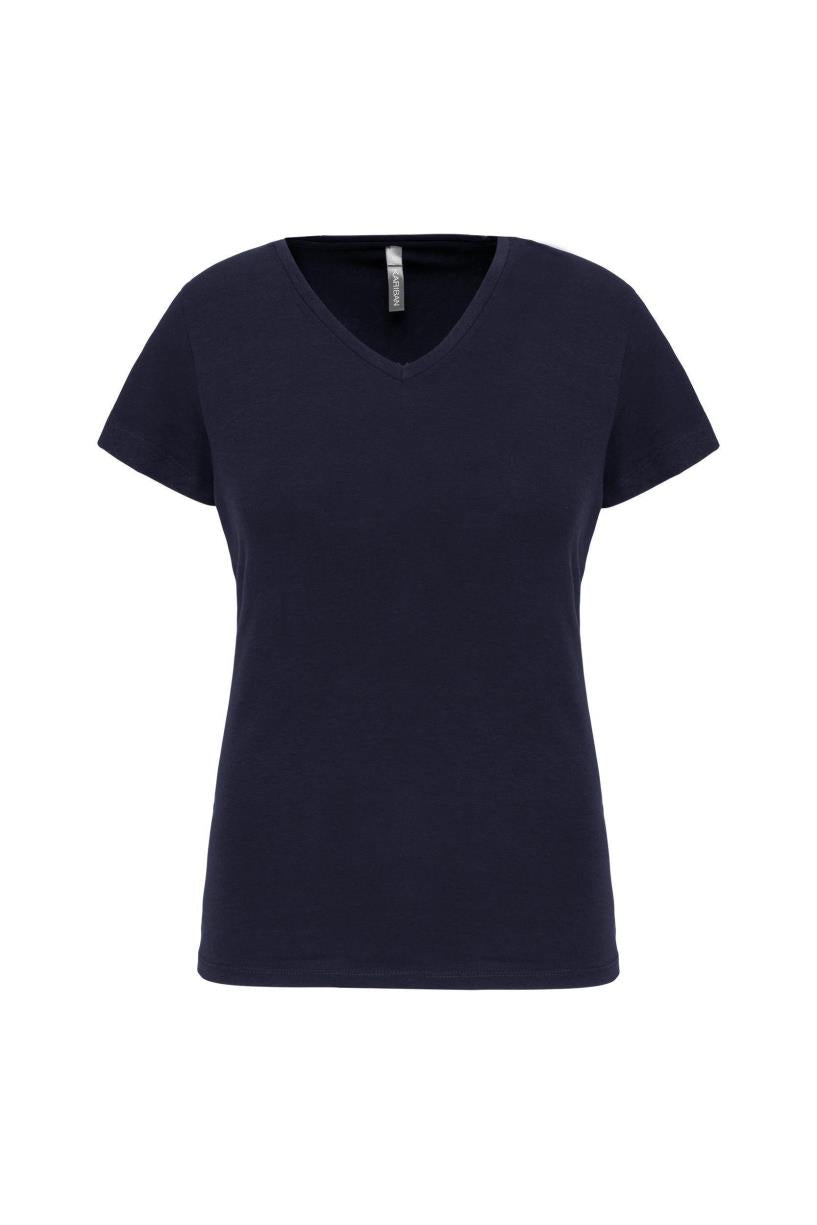 Dames-t-shirt V-hals korte mouwen