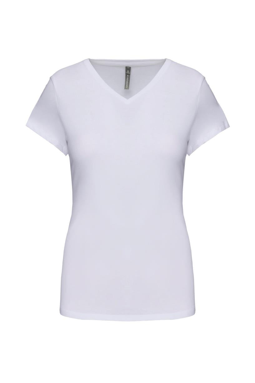 Dames-t-shirt V-hals korte mouwen