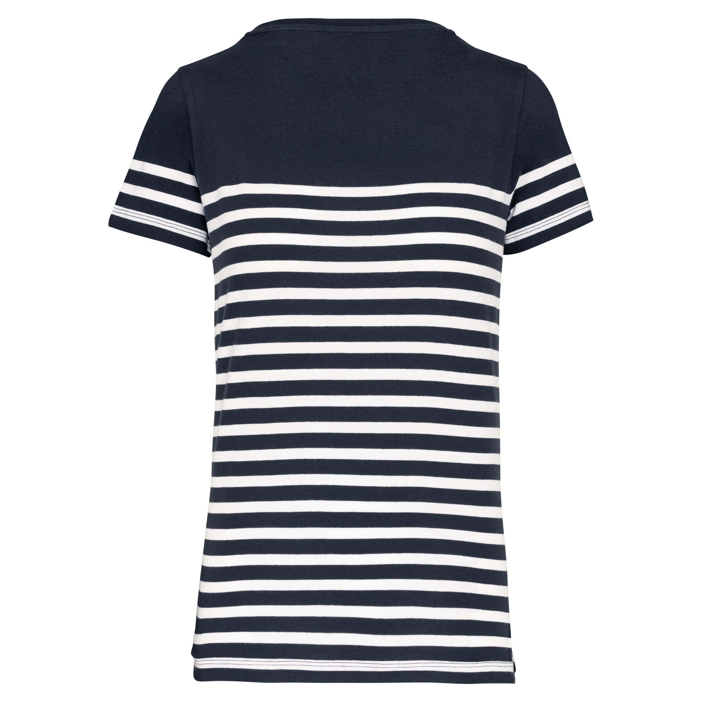 Marine-t-shirt ronde hals Bio dames