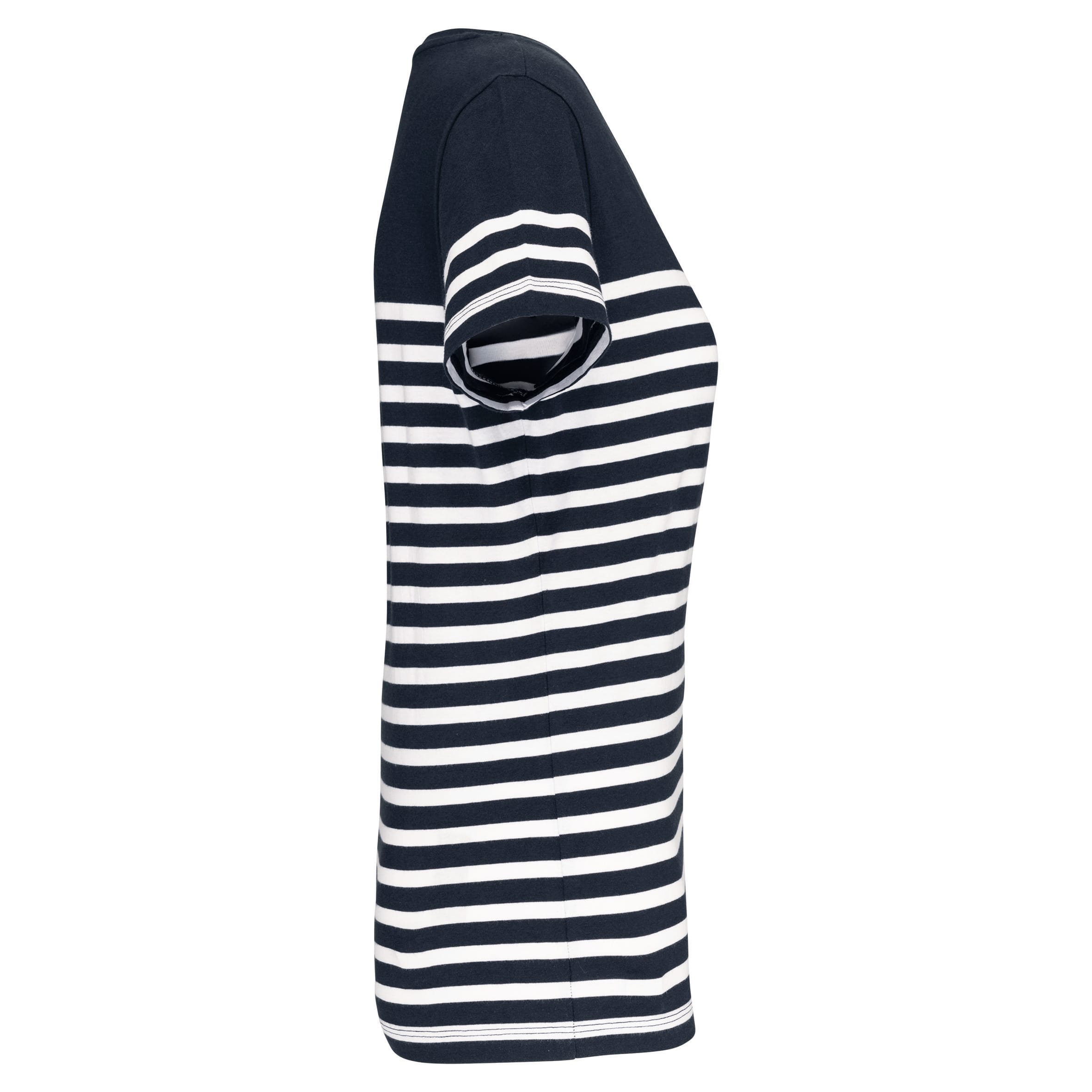 Marine-t-shirt ronde hals Bio dames